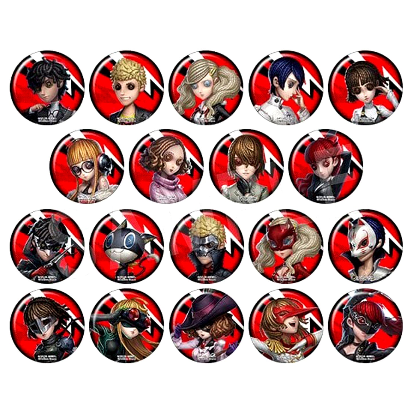 Set of 19 Identity V x Persona Trading Glitter Button [USED]