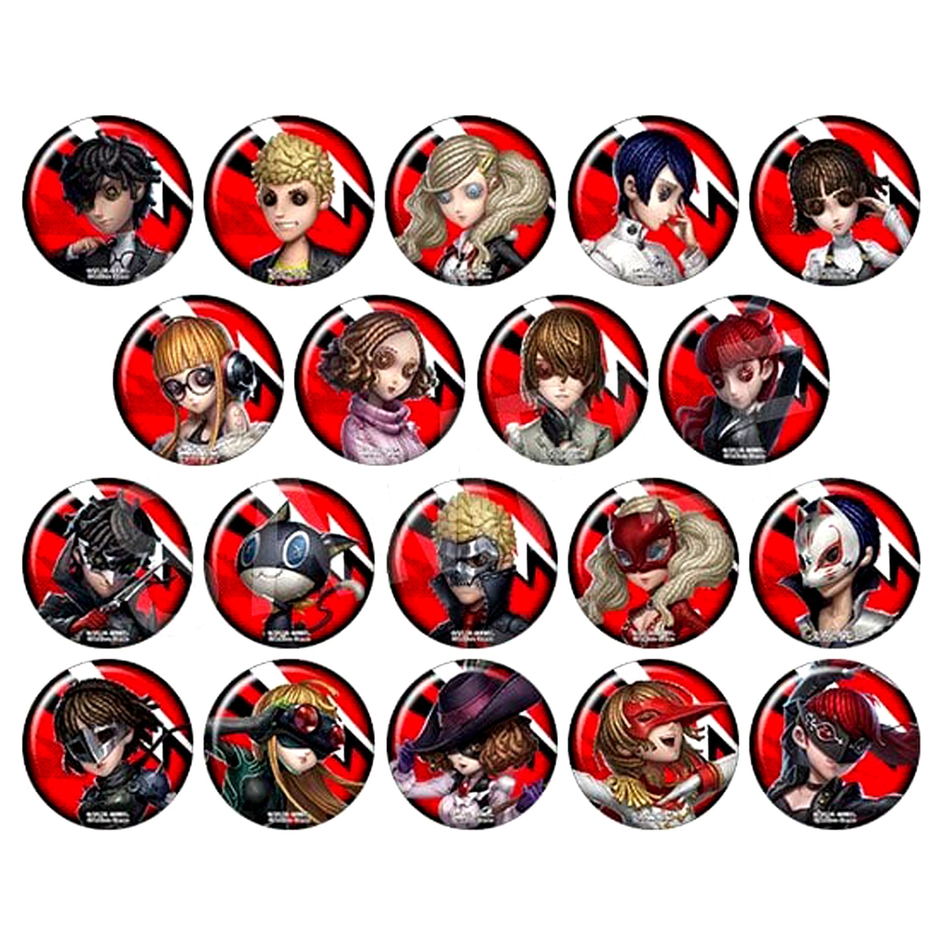 Set of 19 Identity V x Persona Trading Glitter Button [USED]