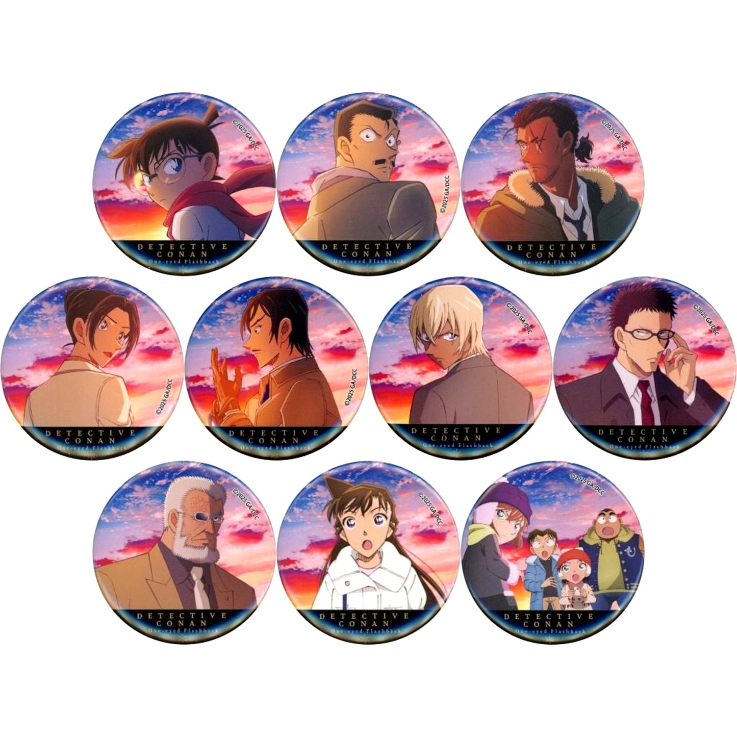 Set of 10 Detective Conan Trading Button Movie 2025 [USED]