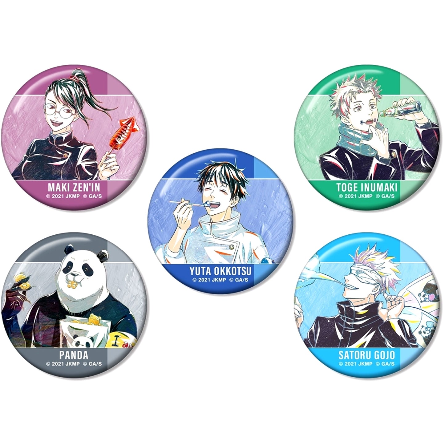 Set of 5 Group Jujutsu Kaisen 0 Button Ani-Art Vol.3 [USED]