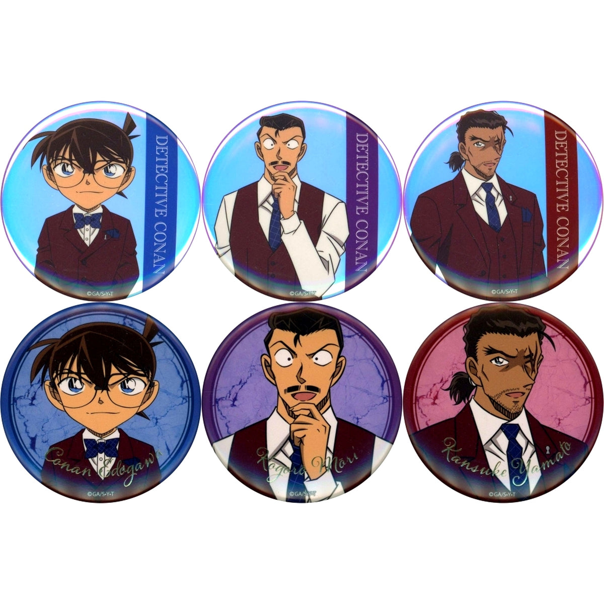 Set of 6 Detective Conan Trading 2025 Main Visual Button Conan Plaza Limited [USED]