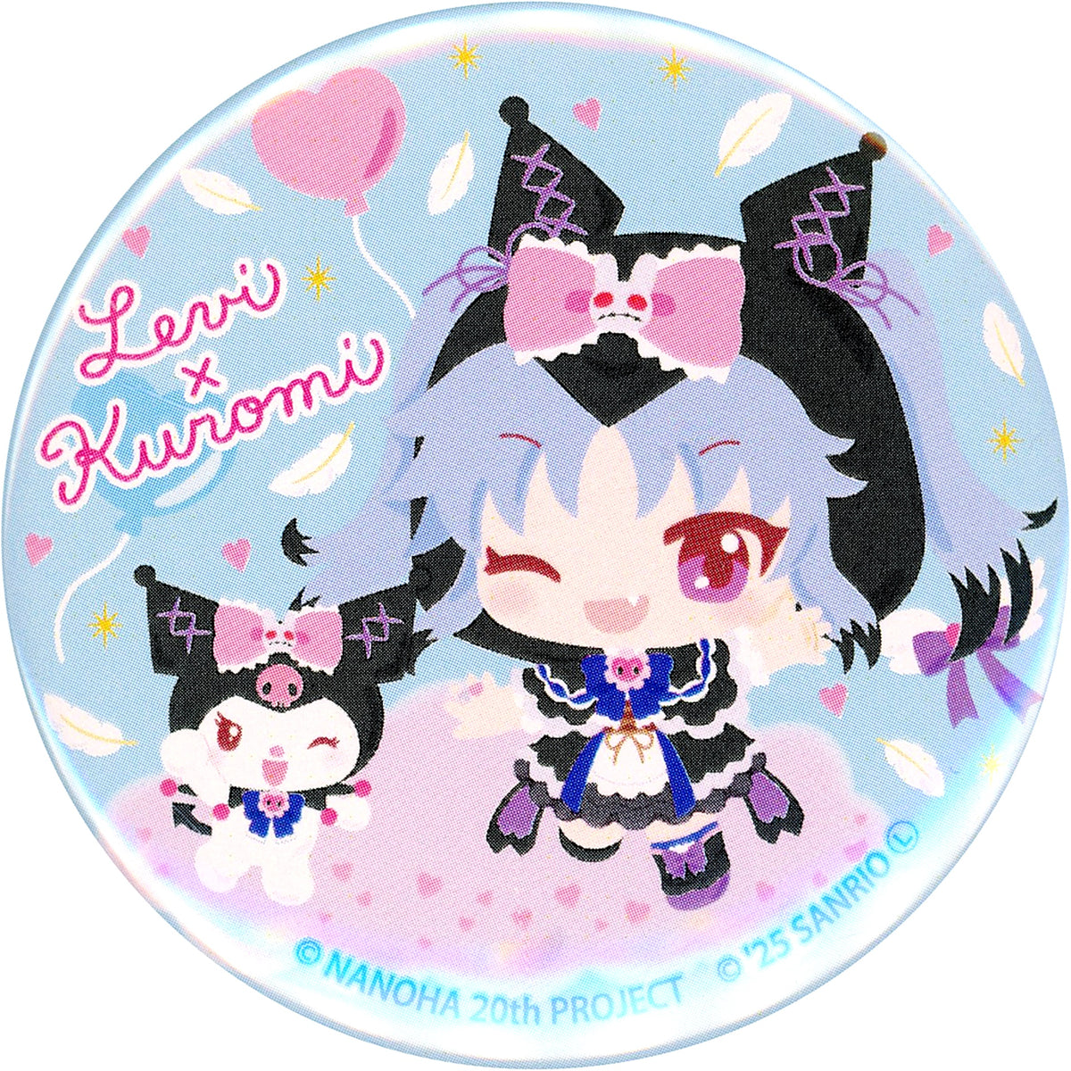 Levi The Slasher x Kuromi Button 01 Mini Character Illustration Magical Girl Lyrical Nanoha Series x Sanrio Characters POP UP STORE [USED]