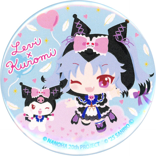 Levi The Slasher x Kuromi Button 01 Mini Character Illustration Magical Girl Lyrical Nanoha Series x Sanrio Characters POP UP STORE [USED]