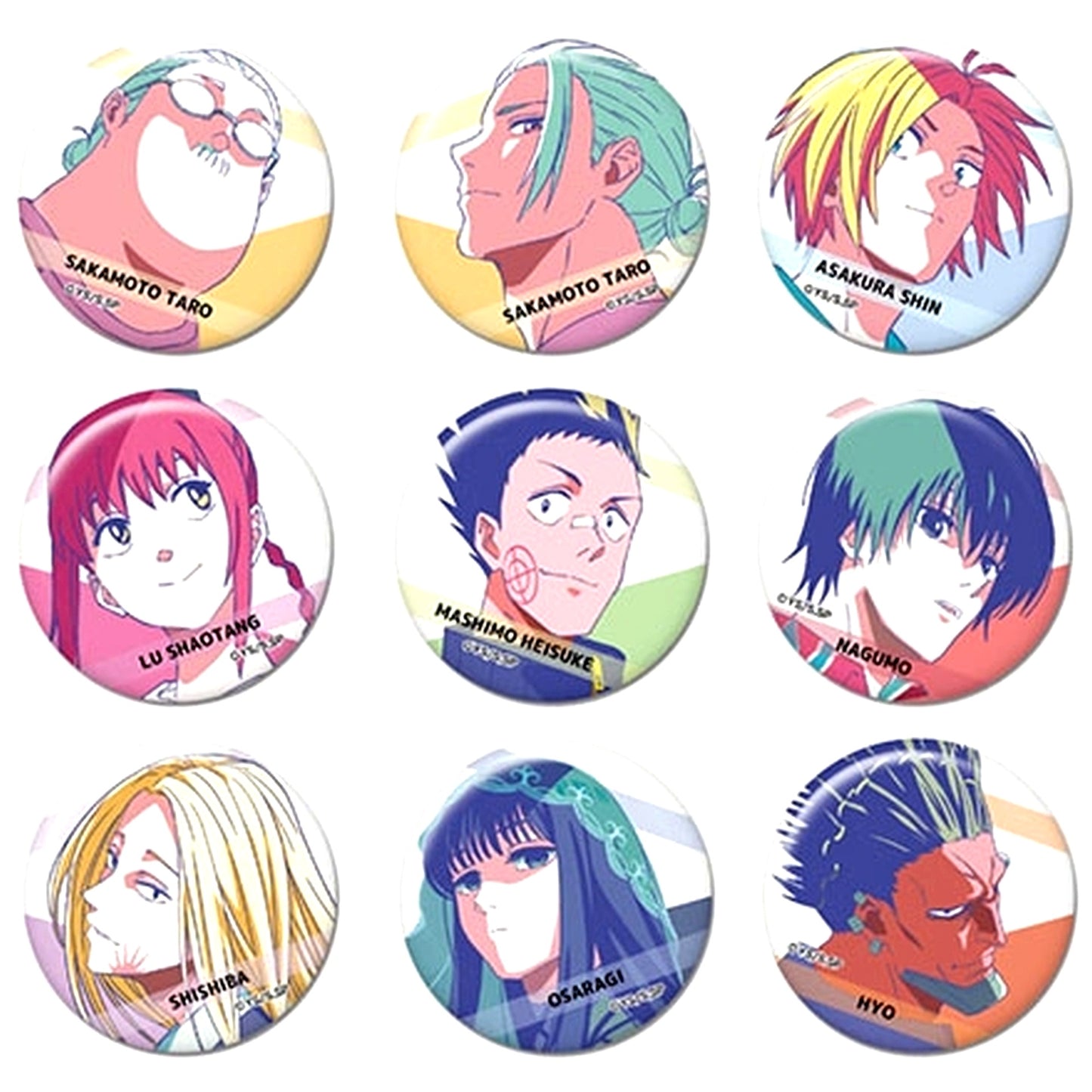 Set of 9 Sakamoto Days Letter Collection Vol. 2 Button [USED]