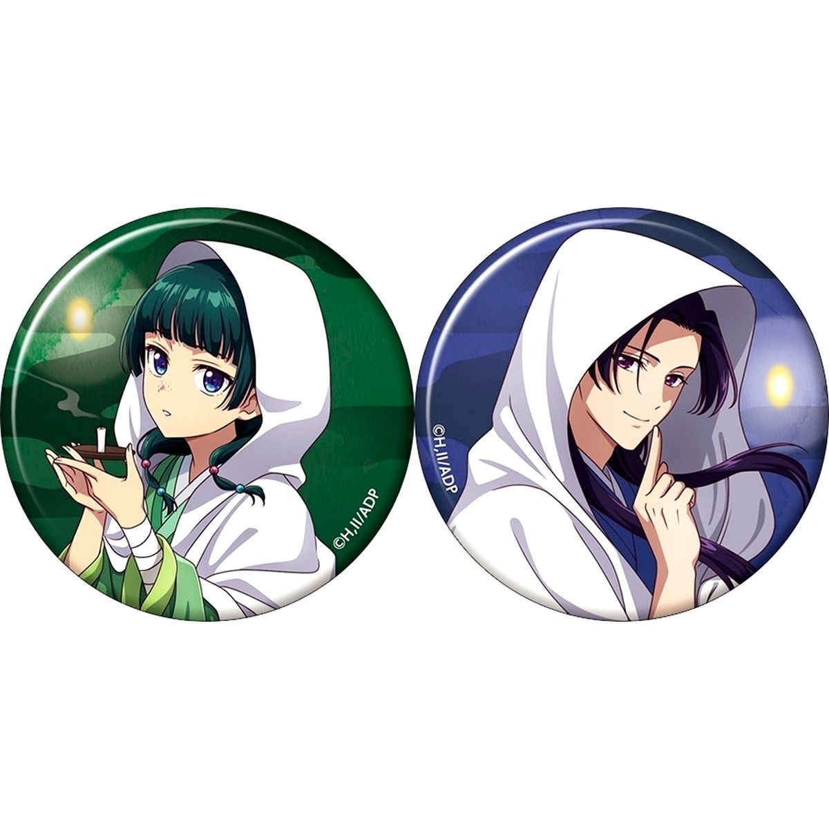 Set of 2 Maomao, Jinshi The Apothecary Diaries Hundred Ghost Stories Button [USED]
