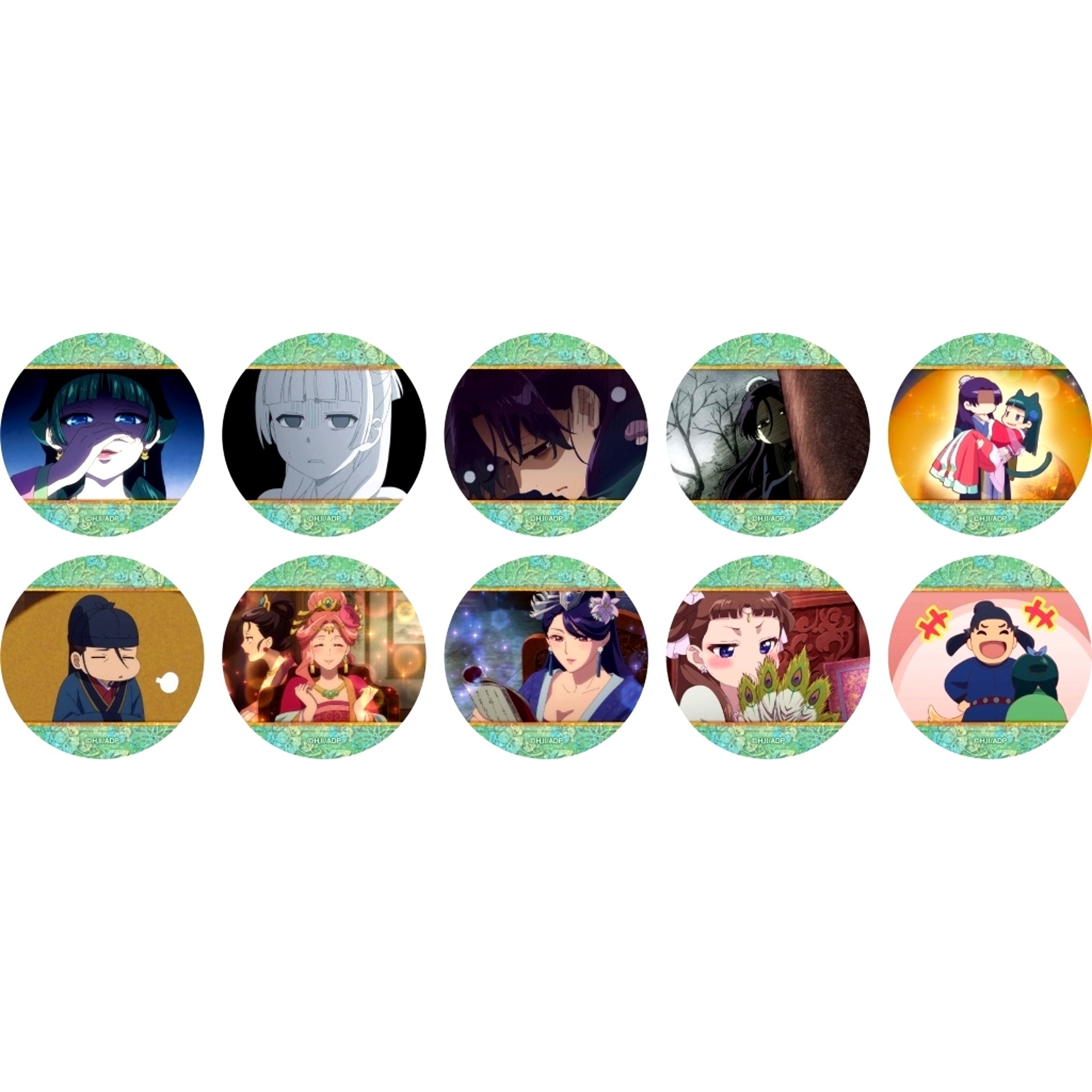 Set of 10 The Apothecary Diaries Meibamen Glitter Character Badge Collection A [USED]