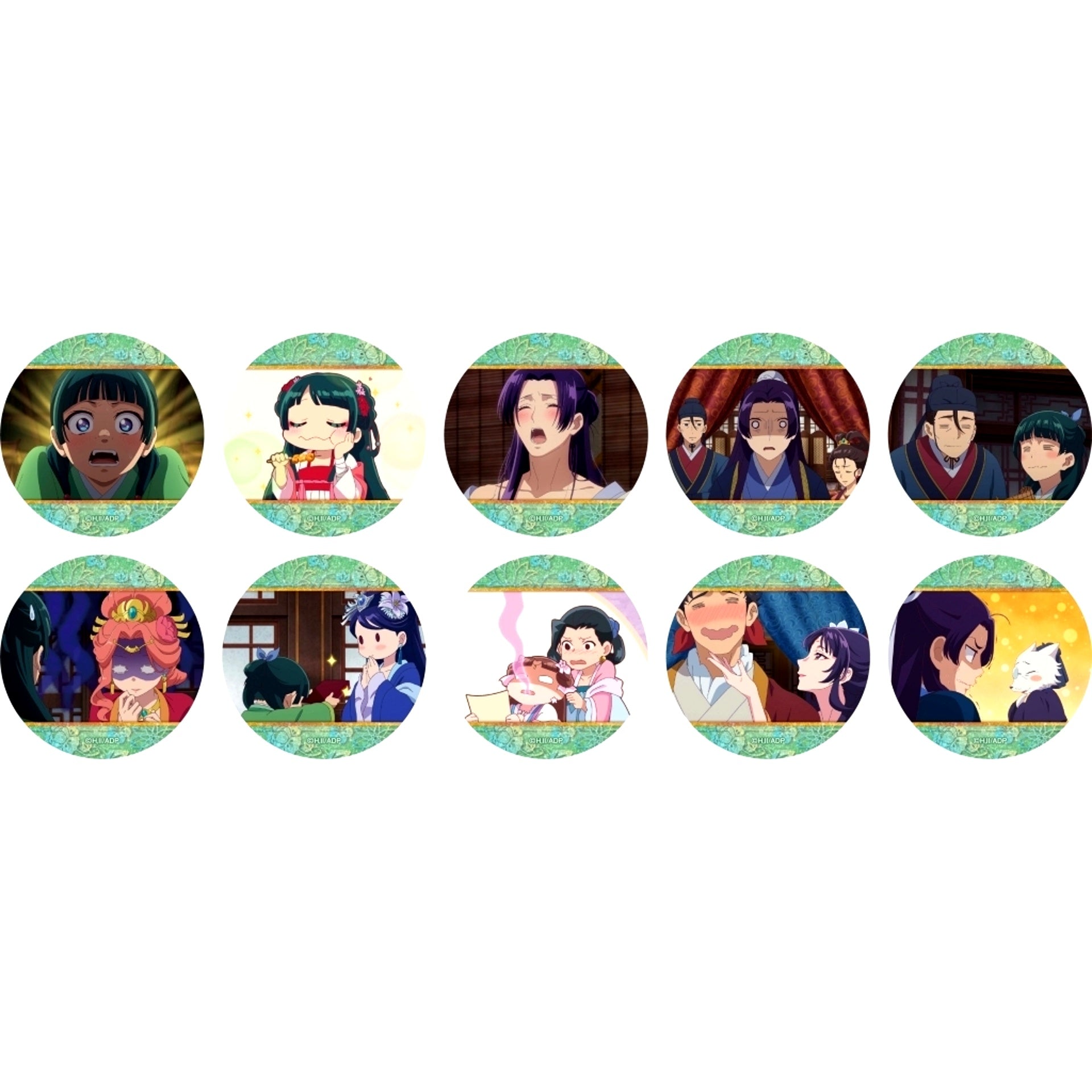 Set of 10 The Apothecary Diaries Meibamen Glitter Character Badge Collection B [USED]