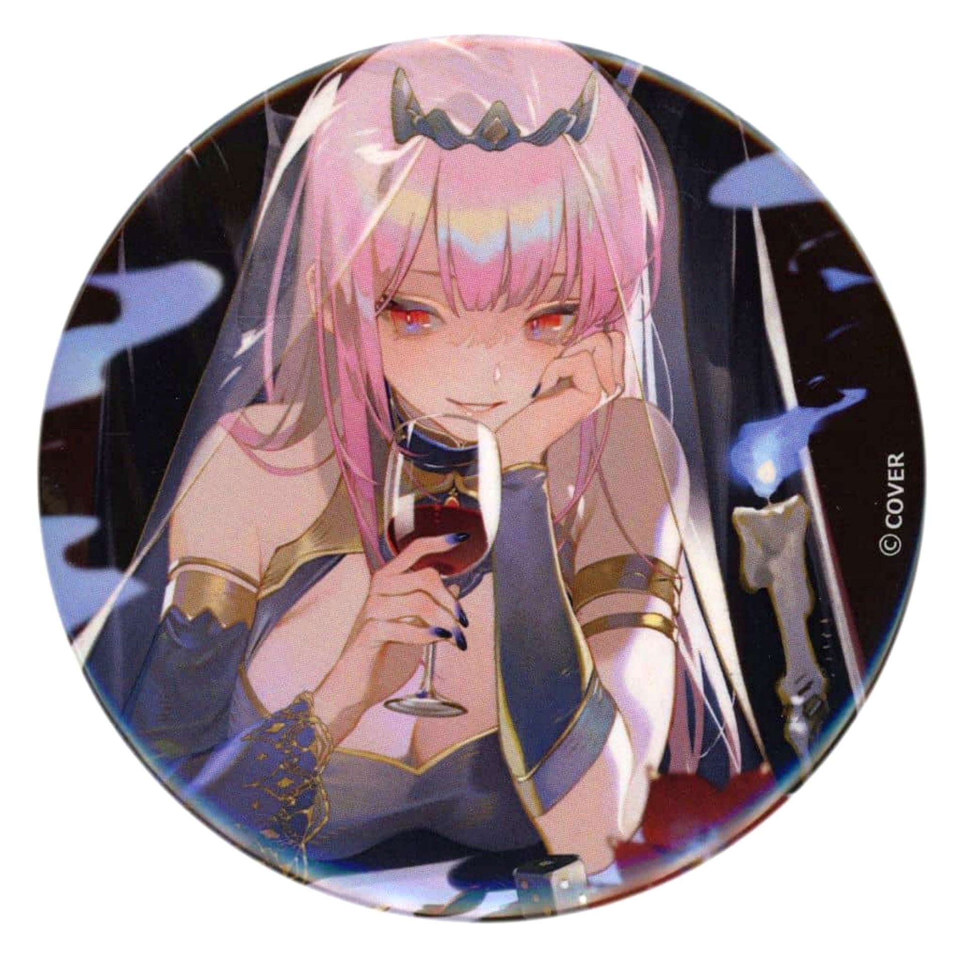 hololive Mori Calliope Rei Sensei Newly Illustrated Hella-Official Shinigami Can Badge 75mm Single Item Birthday Commemoration 2021 [USED]