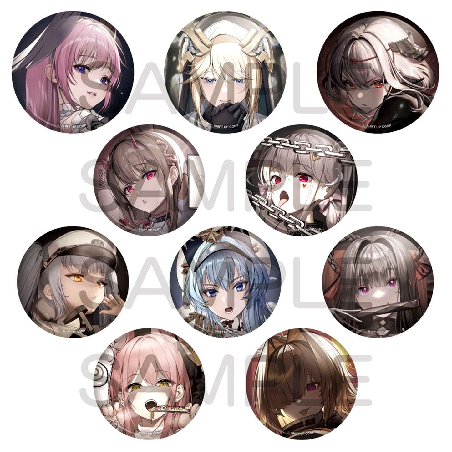 Set of 10 Goddess of Victory NIKKE BURST COLLECTION Button Vol.2 [USED]