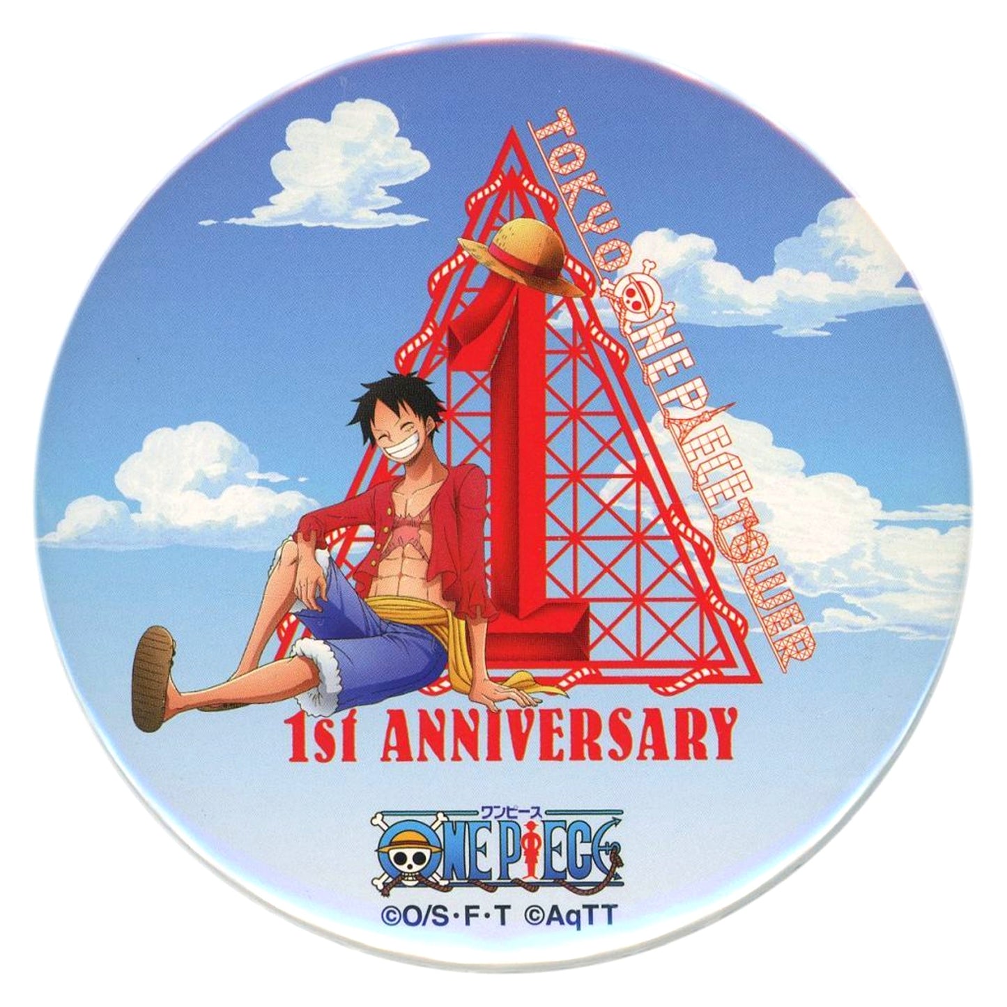 Monkey D. Luffy One Piece 1st Anniv Button Tokyo One Piece Tower Goods [USED]