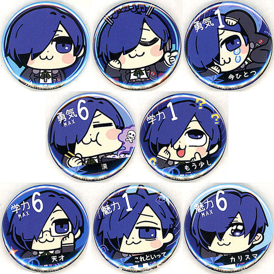 Set of 8 Protagonist x Bukubu Okawa Persona 3 Reload Button [USED]