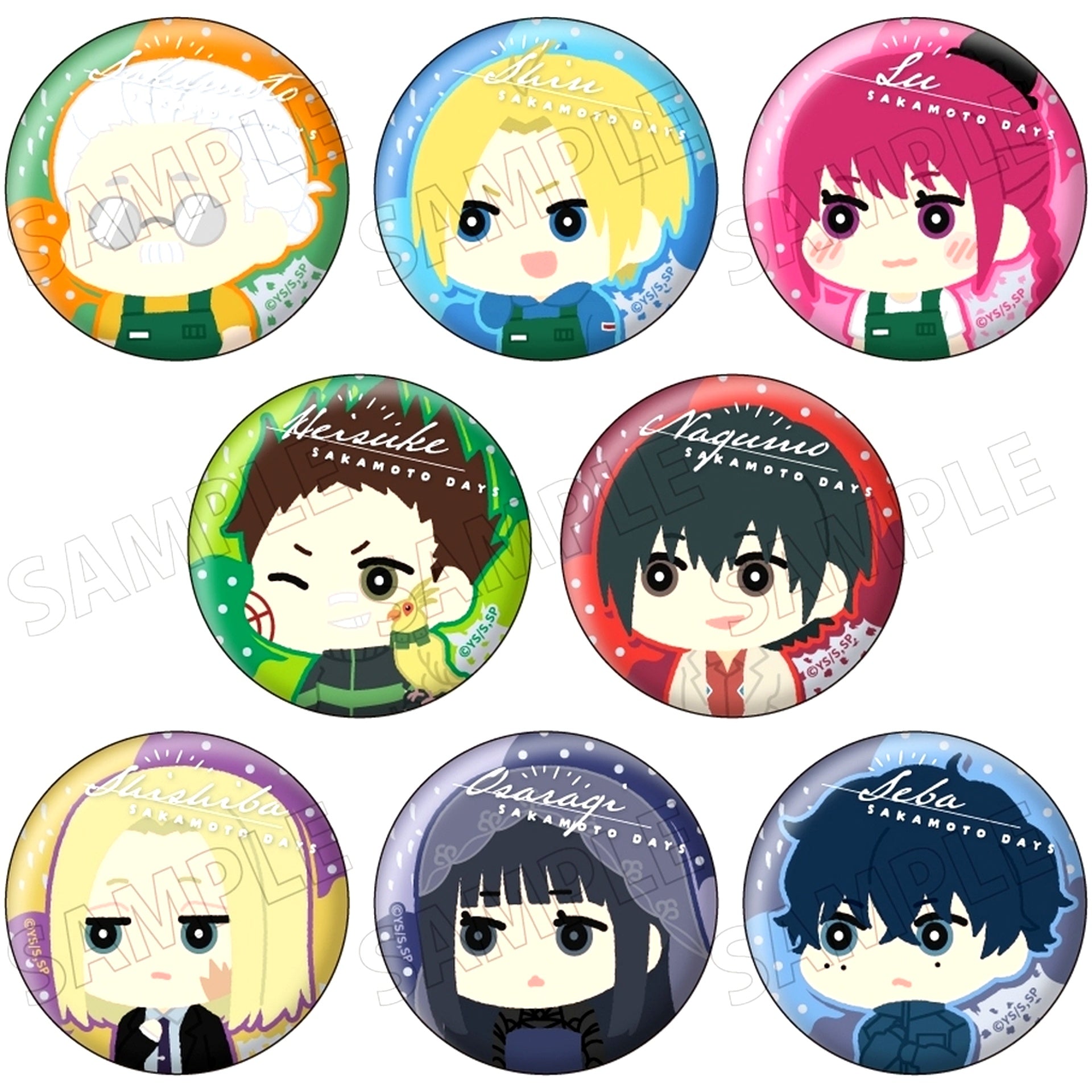 Set of 8 SAKAMOTO DAYS Fluffy Button Collection [USED]