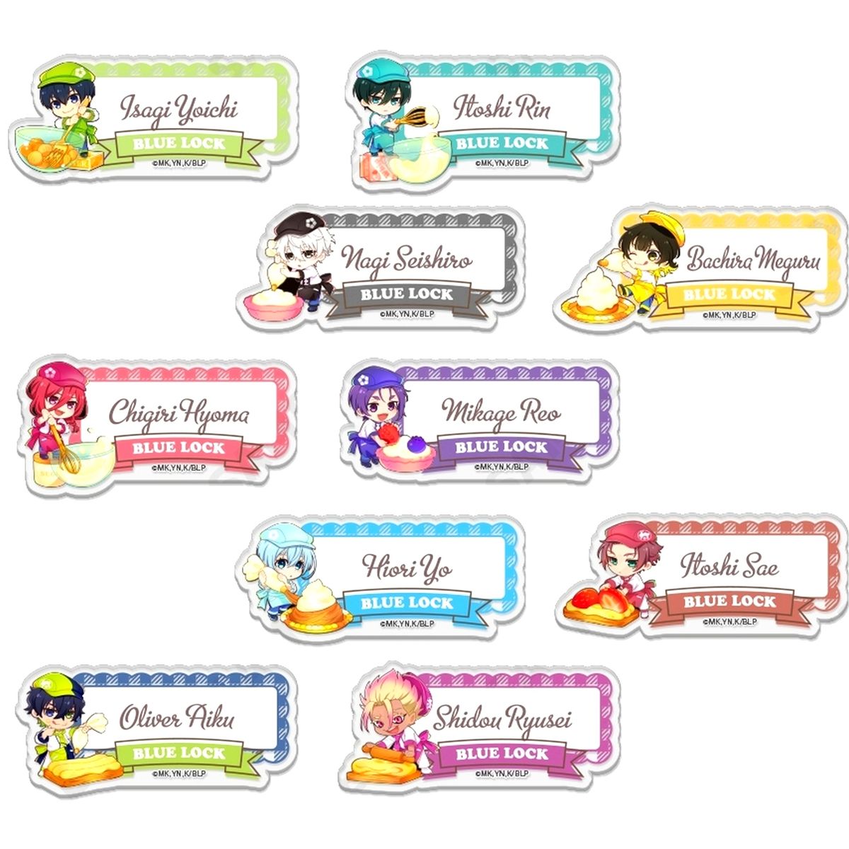 Set of 10 Blue Lock Trading Acrylic Badge Bon Appetit [USED]