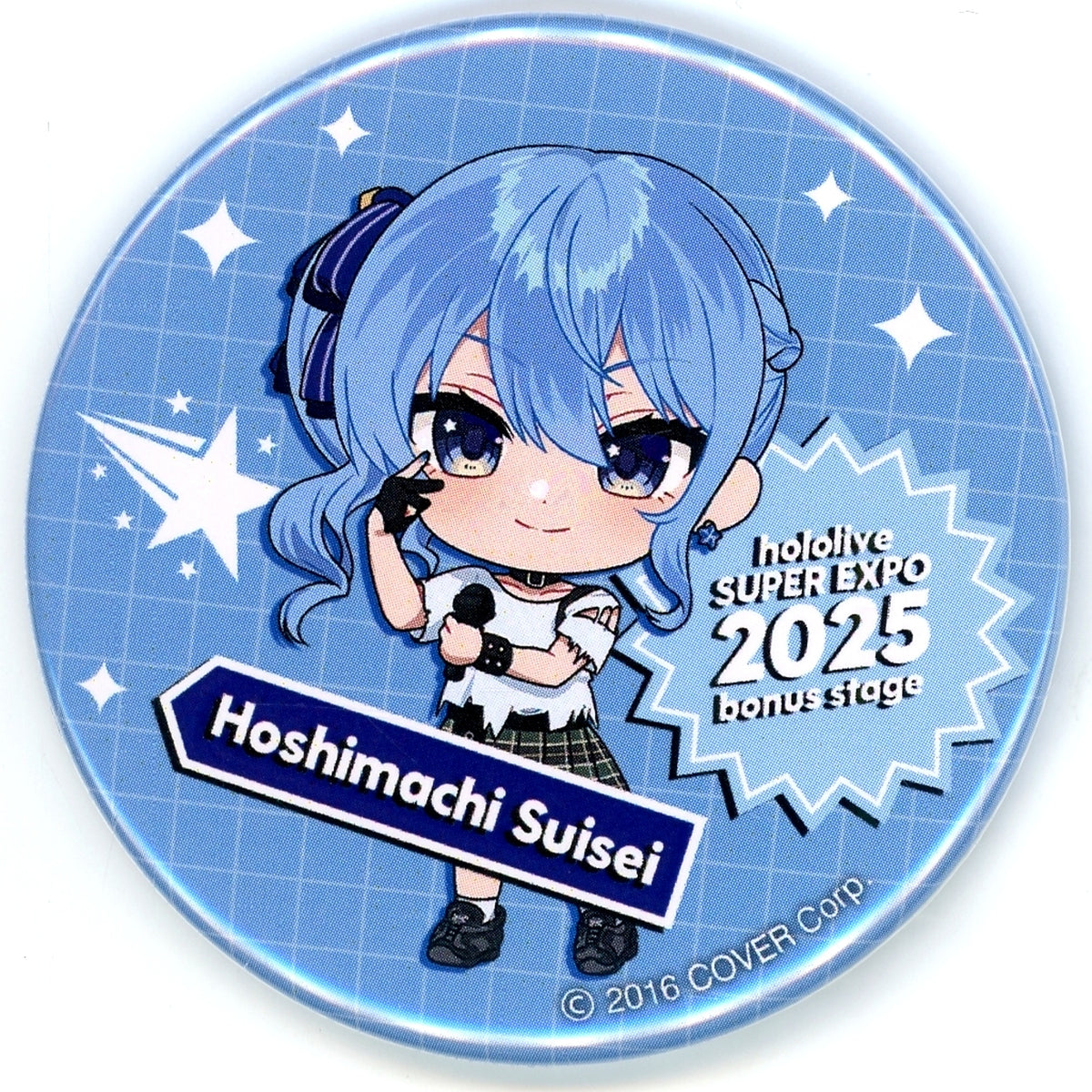 Hoshimachi Suisei Hololive Deformed Illustration Trading Button Vol.2 hololive SUPER EXPO 2025 After Party bonus stage [USED]