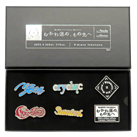 Set of 6 Logo BanG Dream! Special Pins MyGO!!!!! x Ave Mujica Joint Live Beyond the Crossroads 2DAYS Full Ticket with Goods Bonus [USED]
