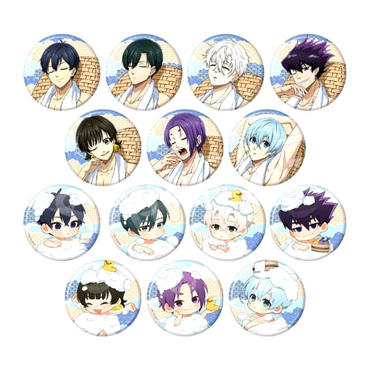 Set of 14 Blue Lock x Gokurakuyu RAKU SPA Egoists' Furo Lock Outdoor Bath ver. Trading Washi Style Button Bath ver. [USED]