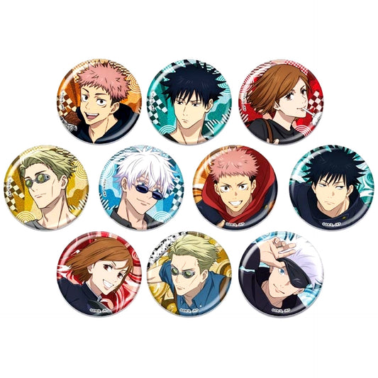 Set of 10 Jujutsu Kaisen Lame Kira Button Collection [USED]