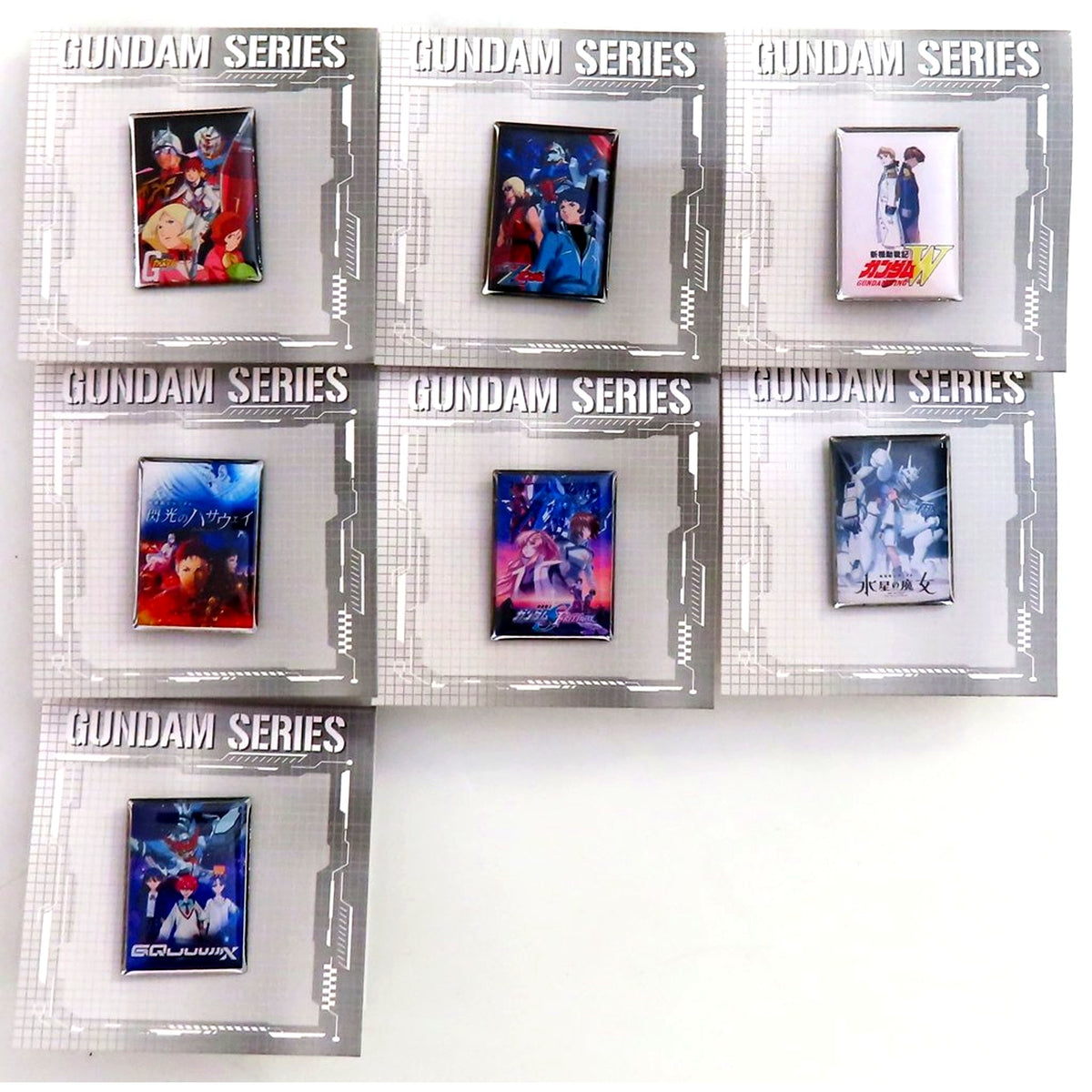 Set of 7 Original Pin Badge 7-Eleven x Gundam Series Campaign Target Product Purchase Bonus [USED]