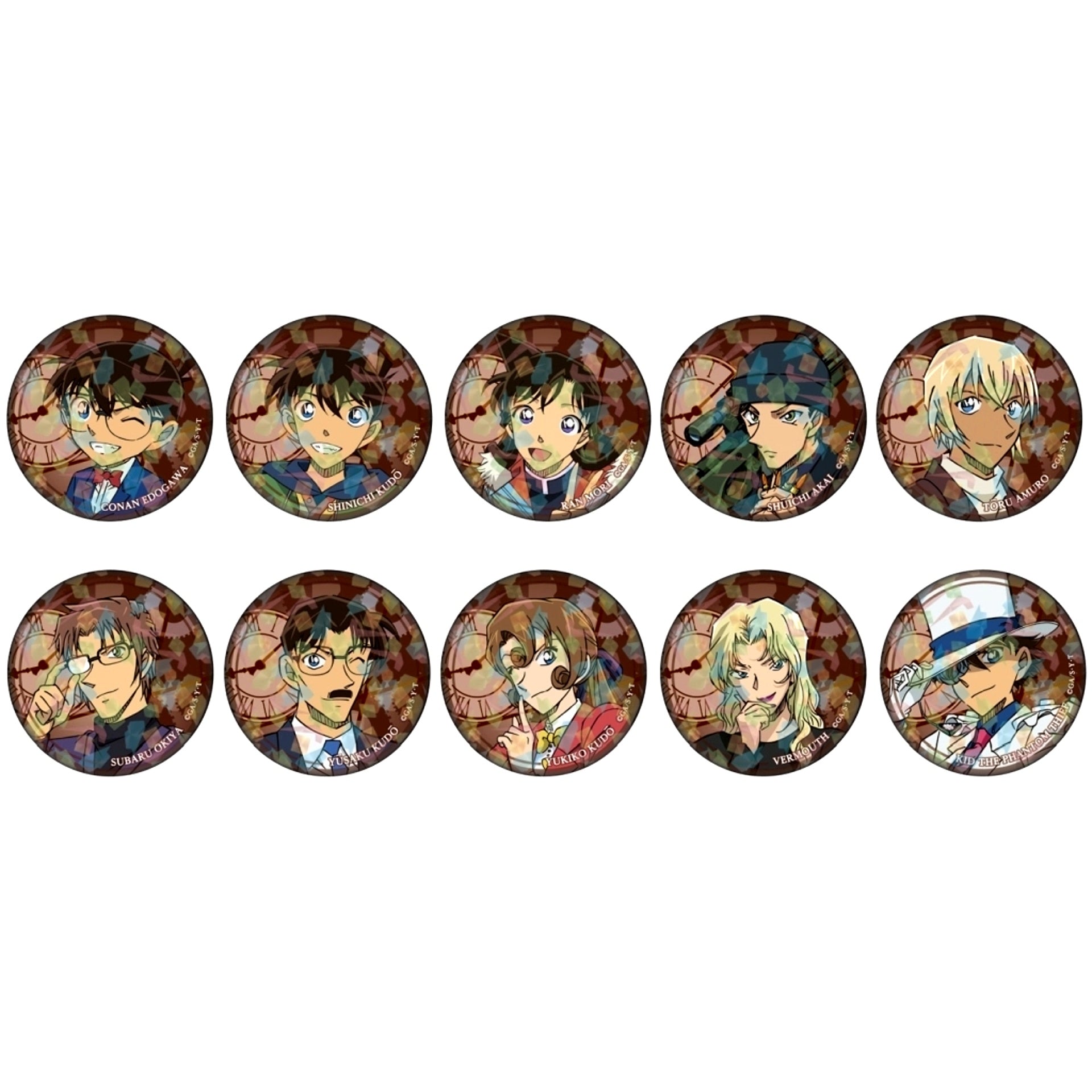 Set of 10 Detective Conan Trading Hologram Button Vol.6 [USED]