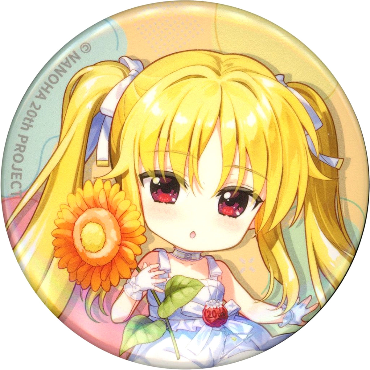Fate Testarossa B Button DMM Scratch! Magical Girl Lyrical Nanoha 20th Anniversary Scratch E-7 Prize [USED]