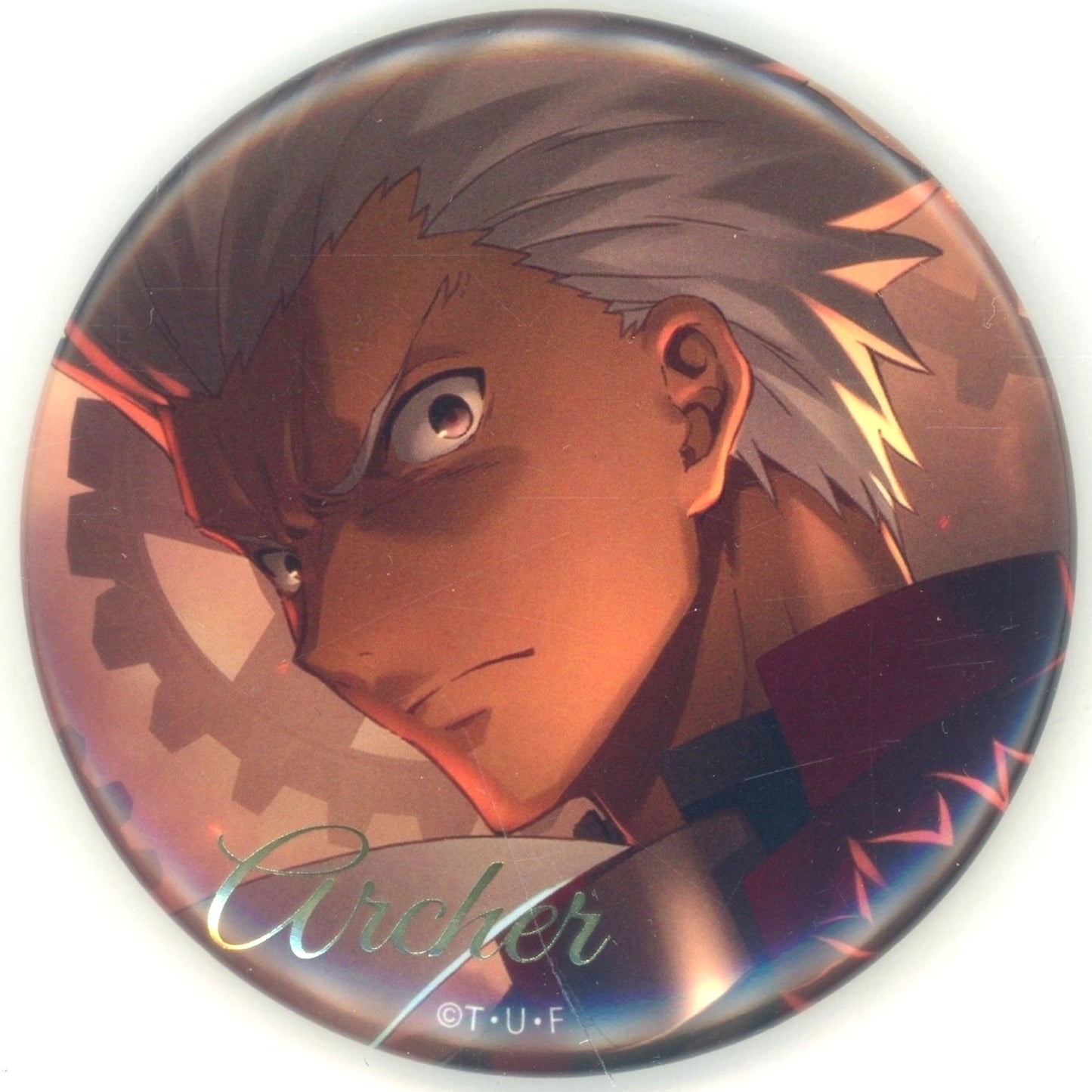 Archer Fate/stay night Unlimited Blade Works Foil Stamped 57mm Button Prize E WEBSHOP Kuji 10th Anniversary [USED]