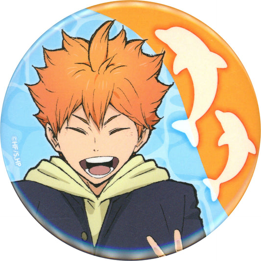 Shoyo Hinata Haikyu!! Original BIG Button Stamp Rally Goal Bonus Aquarium Caravan!! Yokohama Joetsu Sendai [USED]