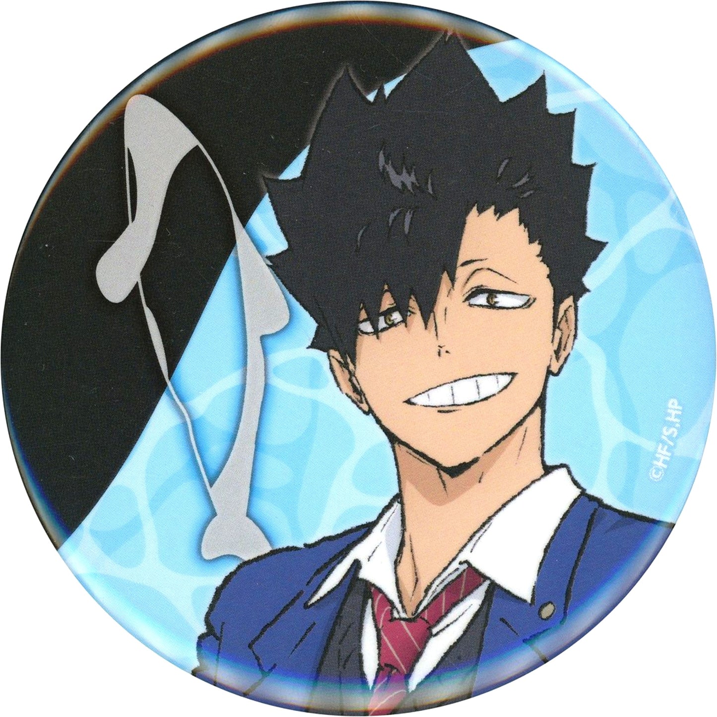 Tetsuro Kuroo Haikyu!! Original BIG Button Aquarium Caravan Yokohama Joetsu Sendai Stamp Rally Goal Bonus [USED]