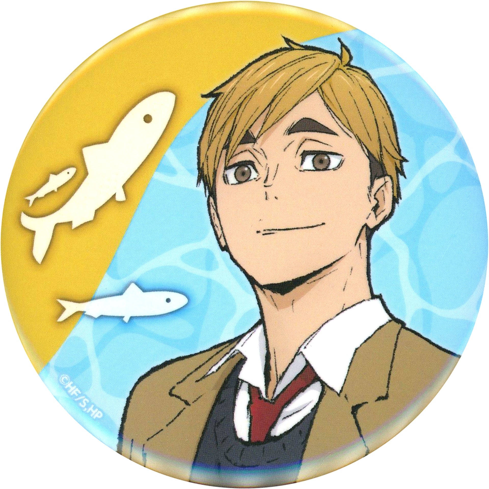 Atsumu Miya Haikyu!! Original BIG Button Stamp Rally Goal Bonus Aquarium Caravan!! Yokohama Joetsu Sendai [USED]