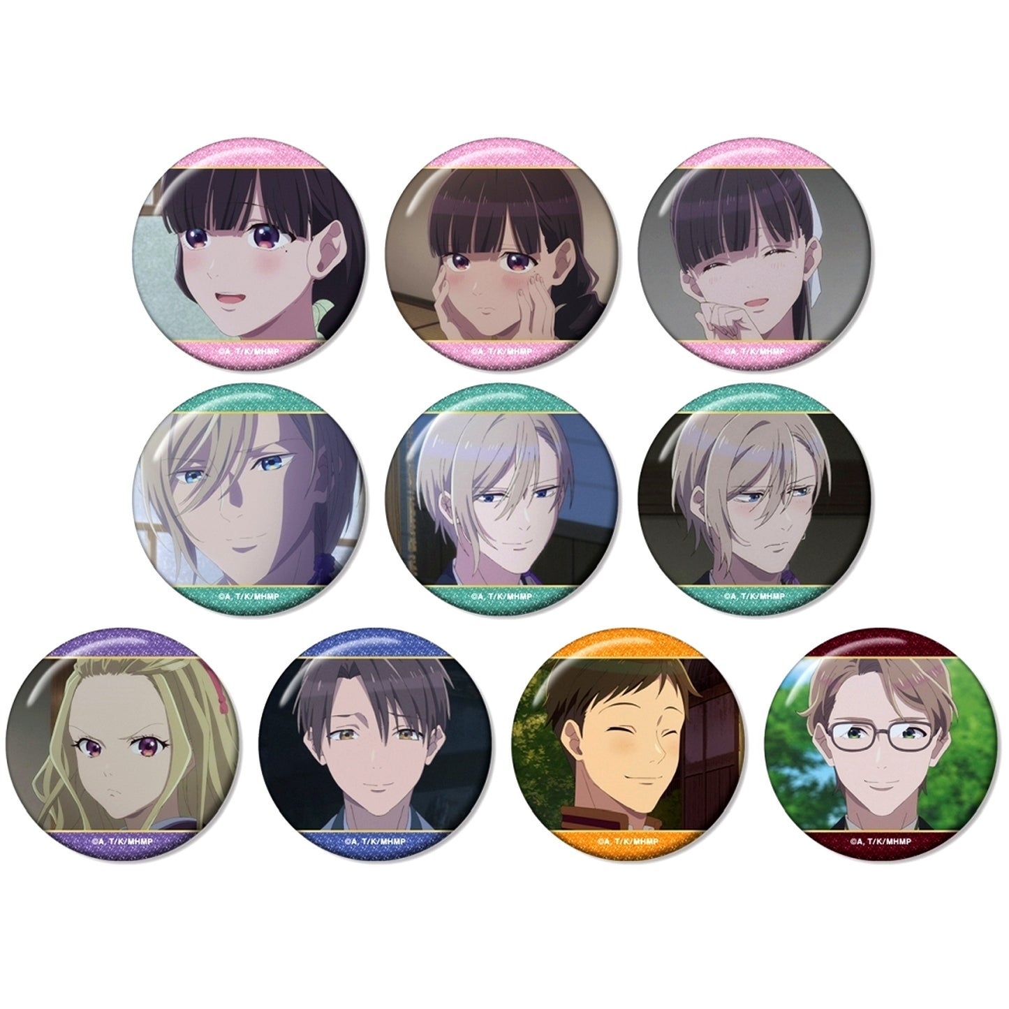 Set of 10 My Happy Marriage Trading Scene Shot Glitter Button [USED]
