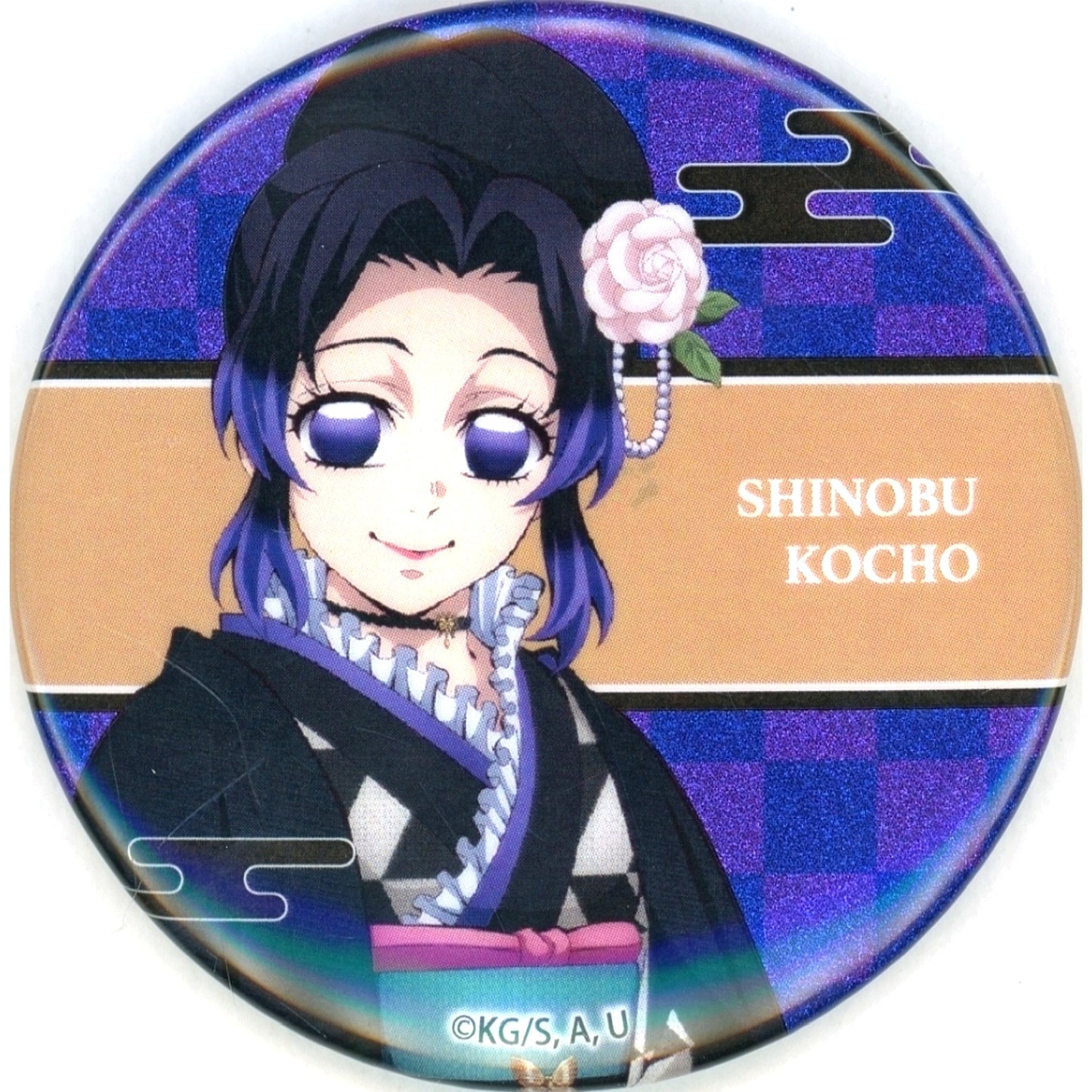 Shinobu Kocho Demon Slayer Kimetsu no Yaiba Orchestra Concert Kimetsu no So Hashira Training Arc Banquet Random Glitter Button [USED]