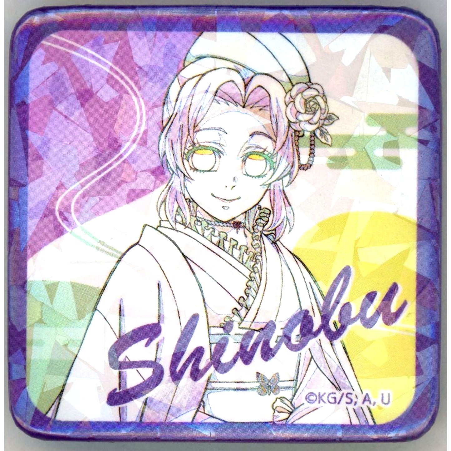 Shinobu Kocho Name Ver. Demon Slayer Orchestra Concert Kimetsu no Kanade Hashira Training Arc Kimetsu no Utage Key Animation Glitter Button [USED]