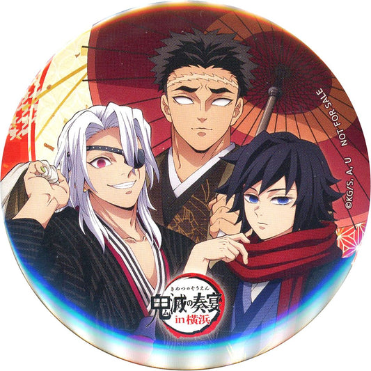 Giyu Tomioka & Tengen Uzui & Gyomei Himejima 75mm Button Demon Slayer: Kimetsu no Yaiba Orchestra Concert Kimetsu no Kanade Hashira Training Arc Kimetsu no Utage Hashira Training Arc Commemorative Sweets Order Bonus Item [USED]