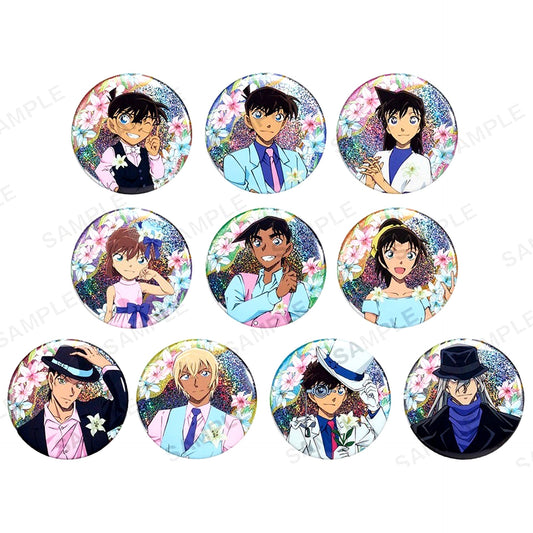 Set of 10 Detective Conan Trading Hologram Button Blouse Style ver. [USED]