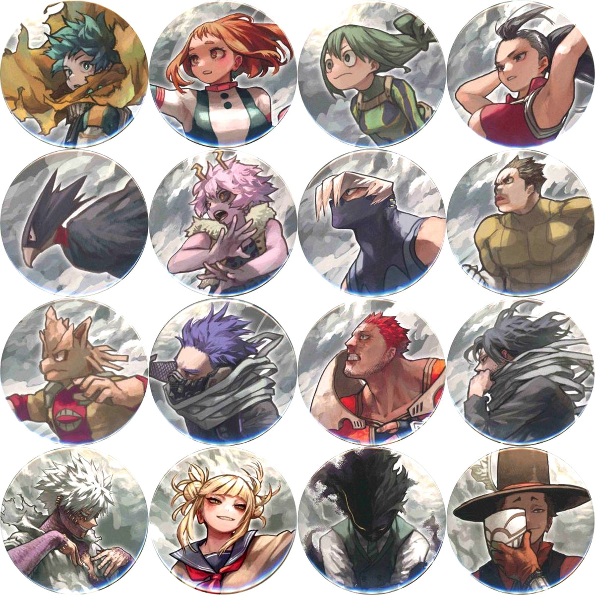 Set of 16 My Hero Academia Exhibition Collection Button KEY VISUAL HEROES VS VILLAINS EXTREME [USED]