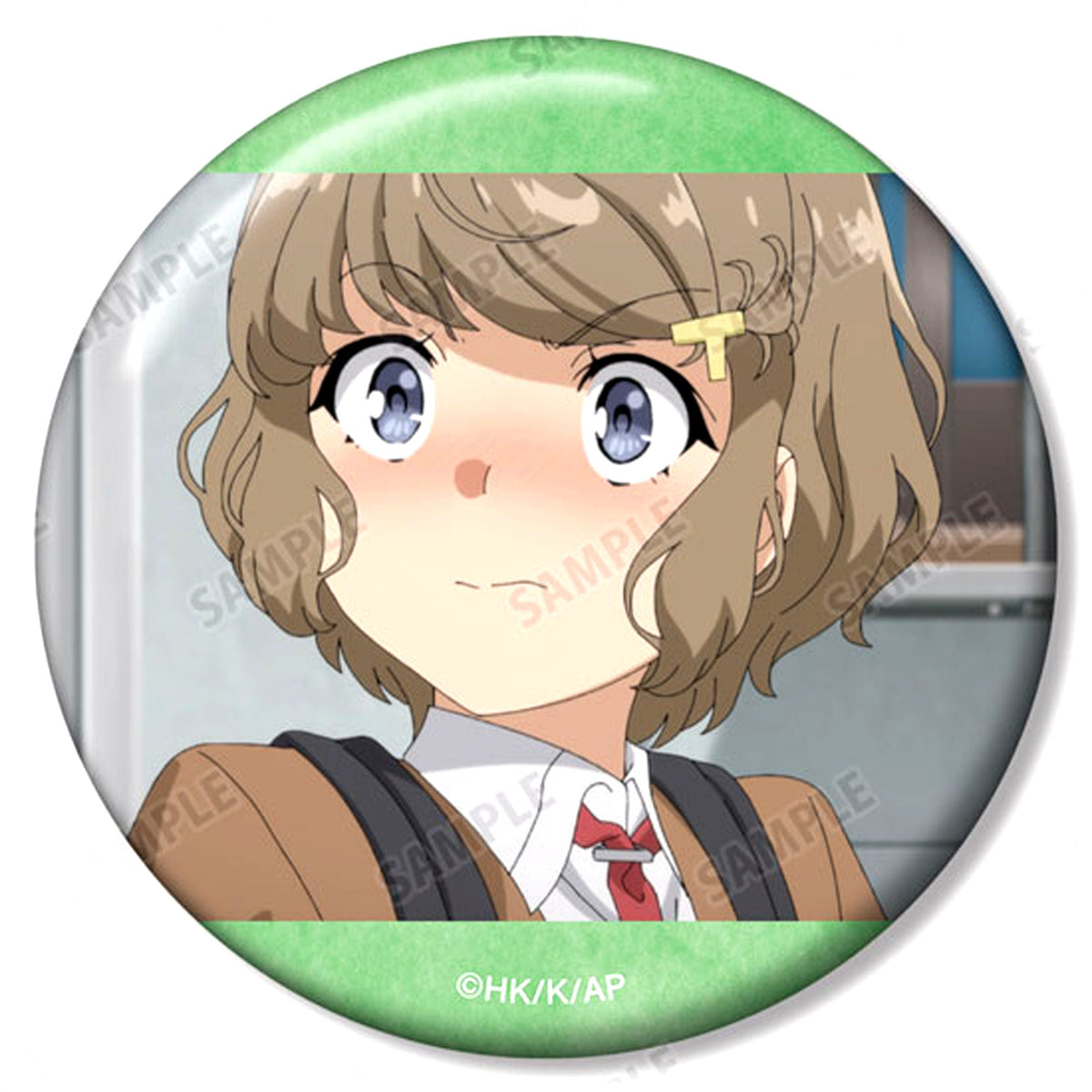 Tomoe Koga A. Rascal Does Not Dream of a Knapsack Kid Trading Scene Shot Button [USED]