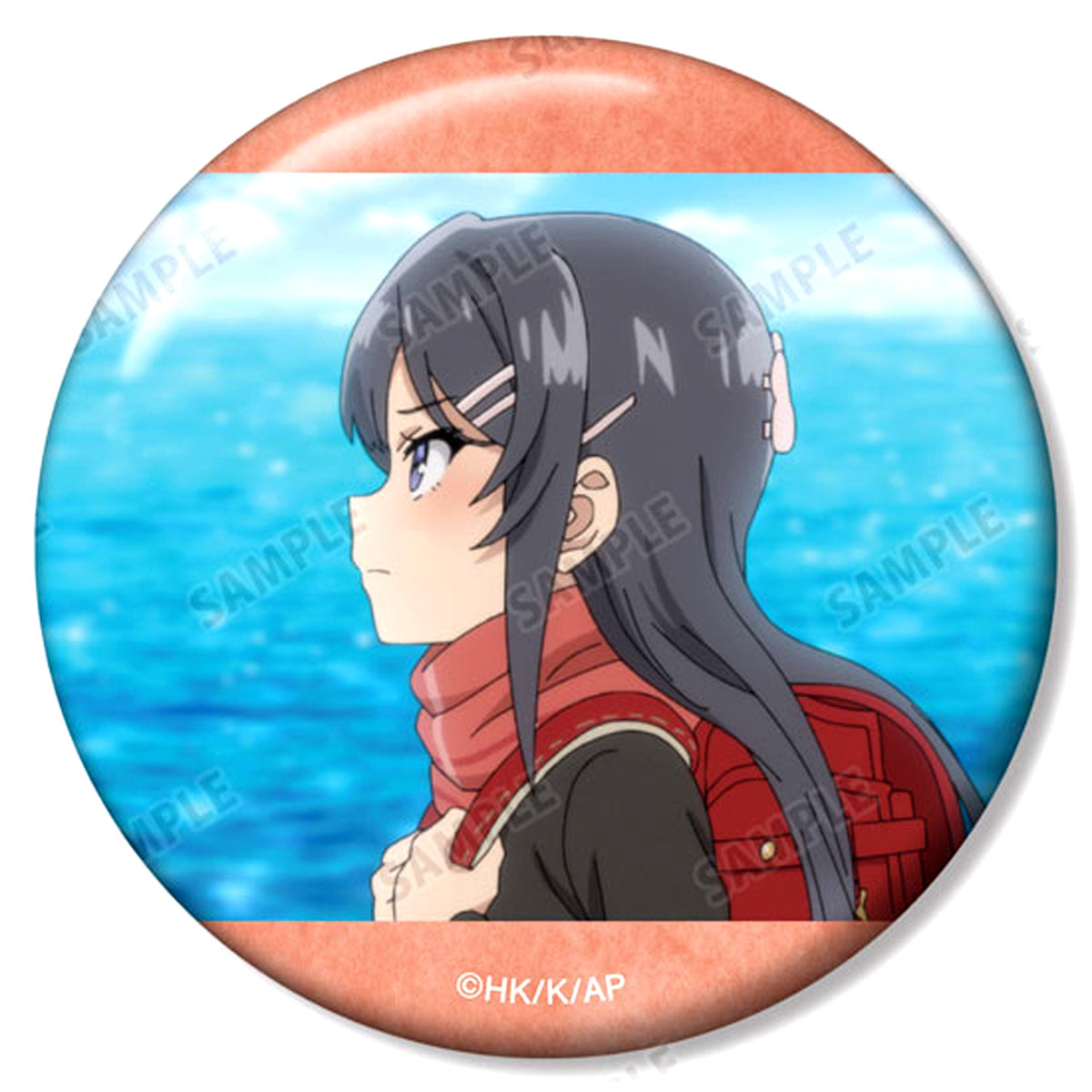 Knapsack Girl A. Rascal Does Not Dream of a Knapsack Kid Trading Scene Shot Button [USED]