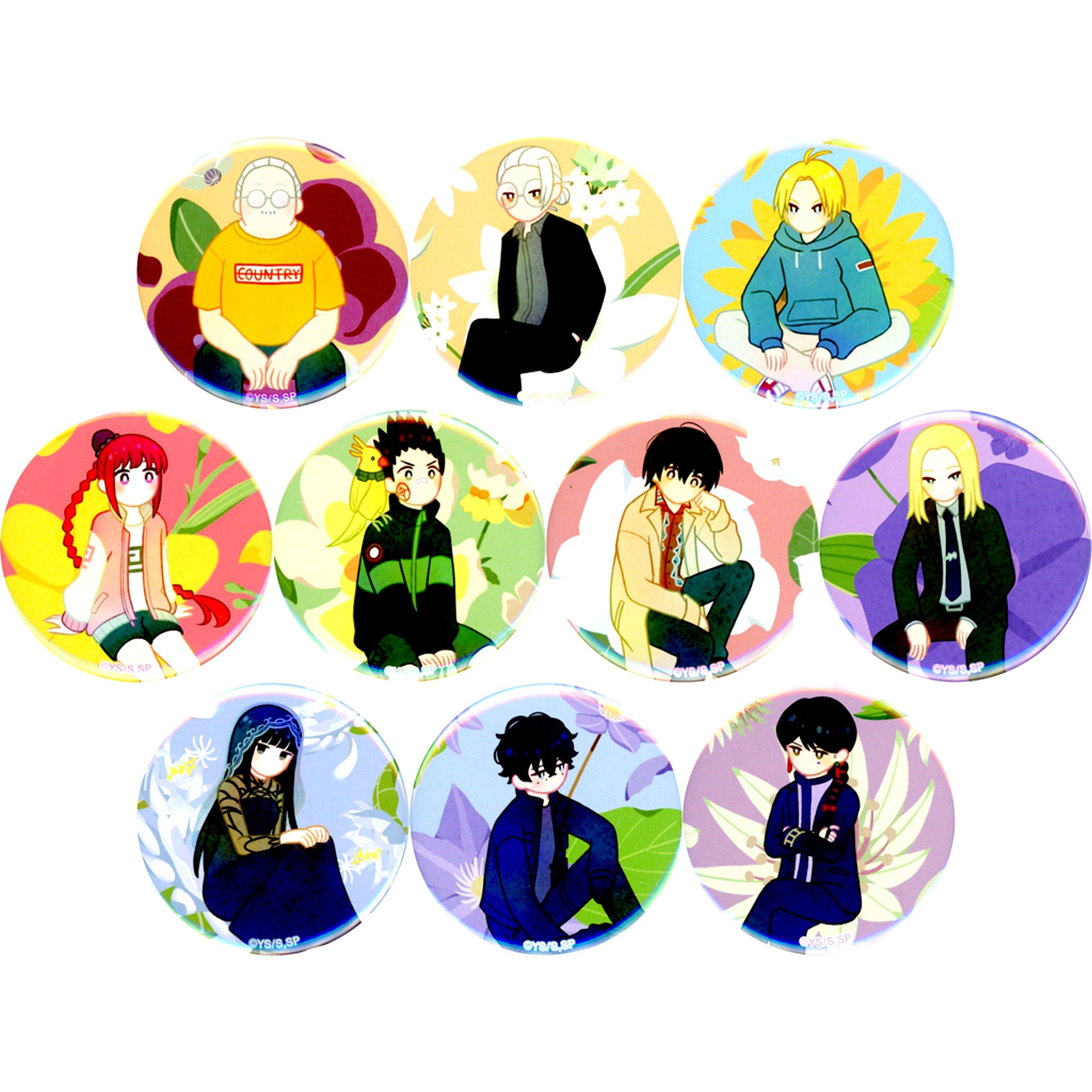 Set of 10 SAKAMOTO DAYS Trading Botania Button [USED]