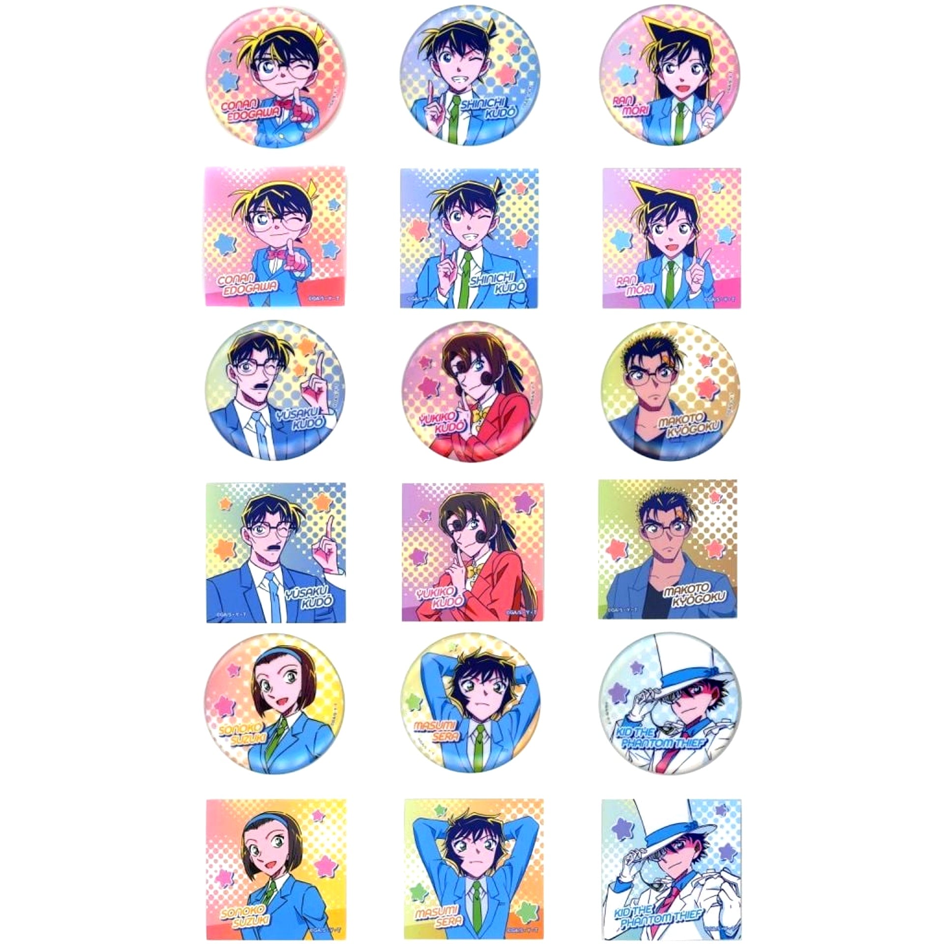 Set of 9 Detective Conan Button City Pop Ver. Vol. 2 BOX Ver. [USED]