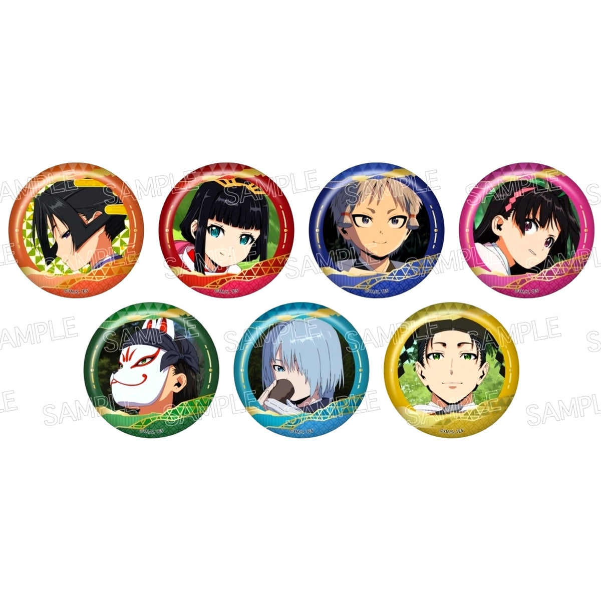 Set of 7 The Elusive Samurai Foil Stamped Button [USED]