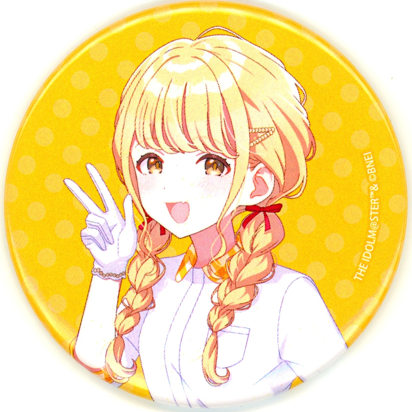 Kotone Fujita The Idolmaster Series x Seibuen Amusement Park Retro Fes Tin Badge - 57mm Newly Drawn Illustration [USED]
