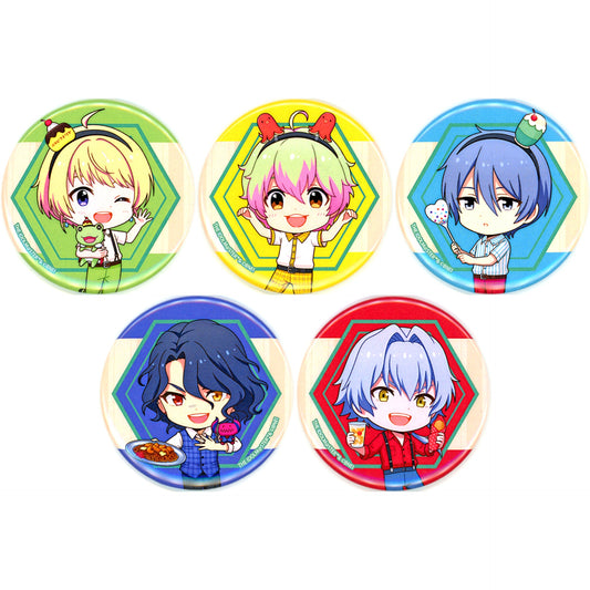 Set of 5 The Idolmaster Series x Seibuen Amusement Park Retro Fes Tin Badge Mini Character Illustration BOX SideM [USED]