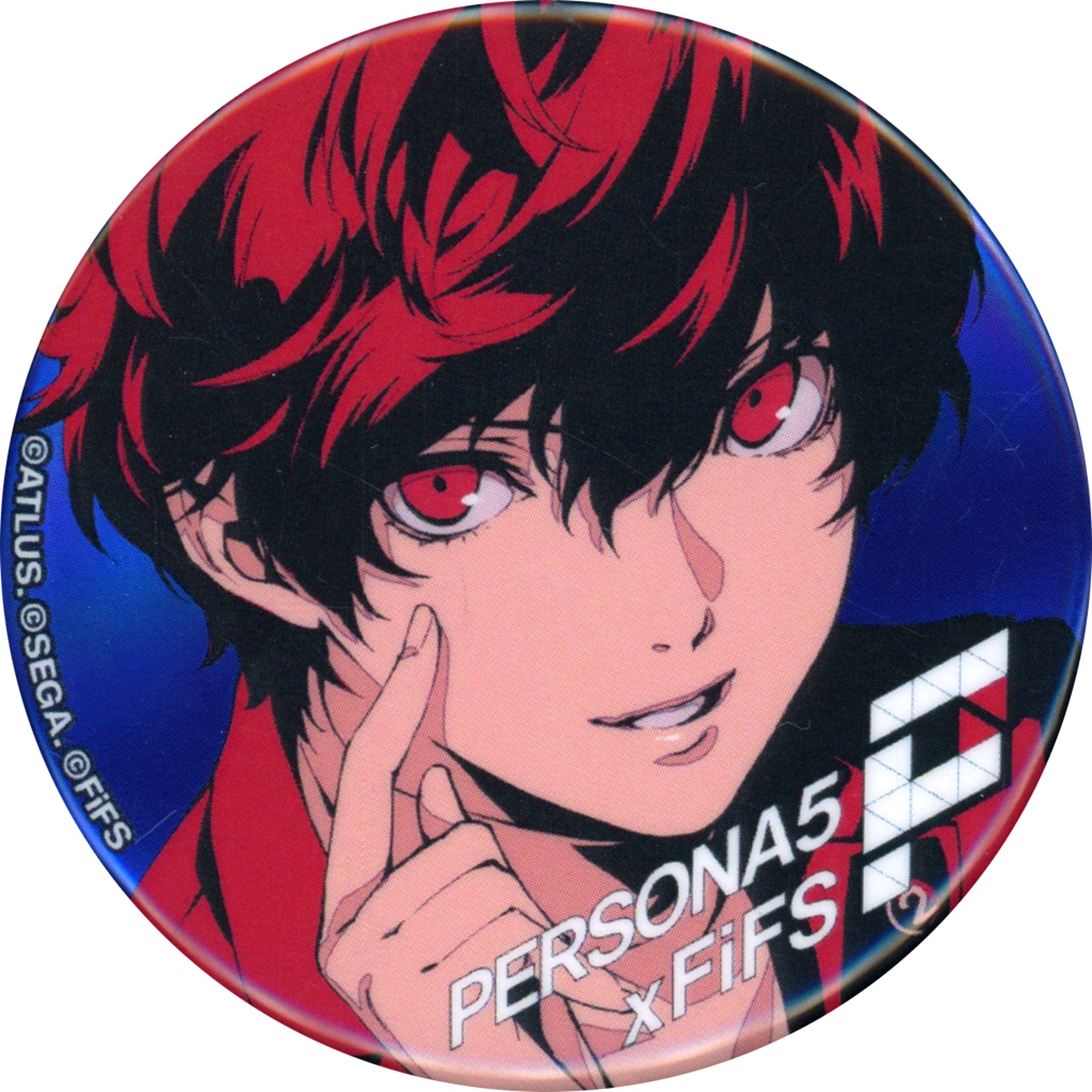 Protagonist Red Persona 5 Trading Button 2 Velvet Blue Ver. Persona 3/4/5 x FiFS [USED]