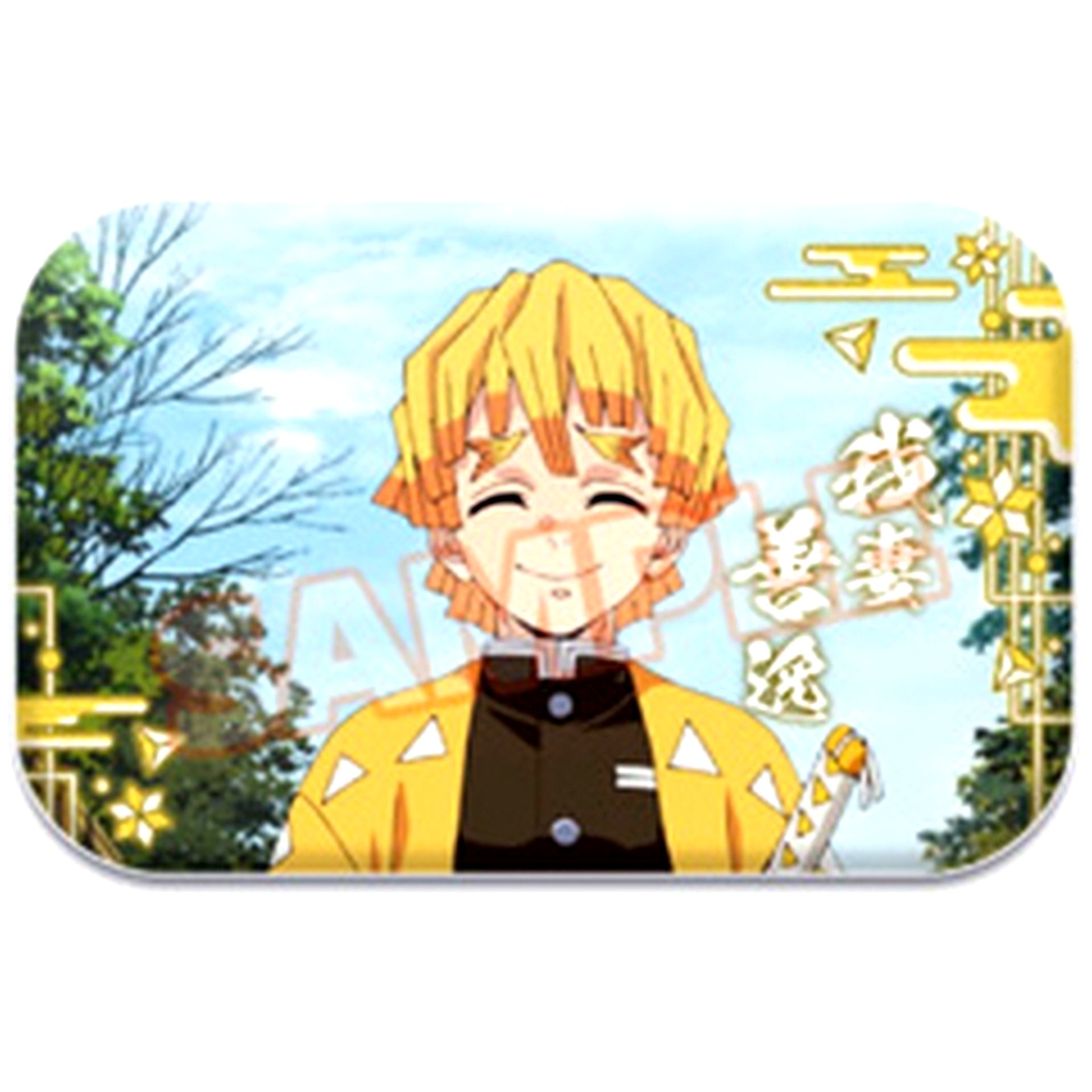 Zenitsu Agatsuma Demon Slayer Marukaku Button 8 [USED]