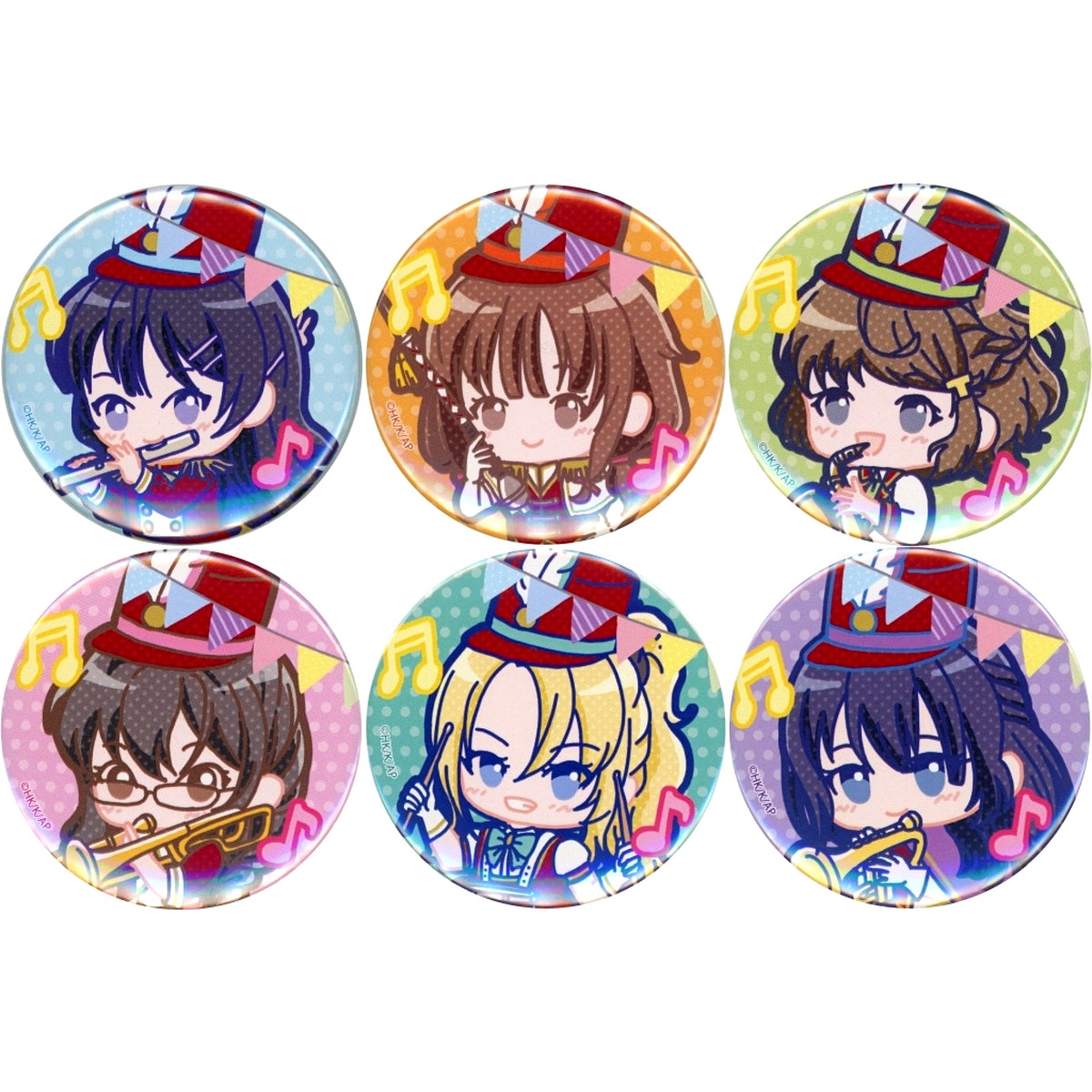 Set of 6 Rascal Does Not Dream Series POP UP SHOP in TOWER RECORDS Button 01. Marching Band Ver. Pop Art Illustration [USED]