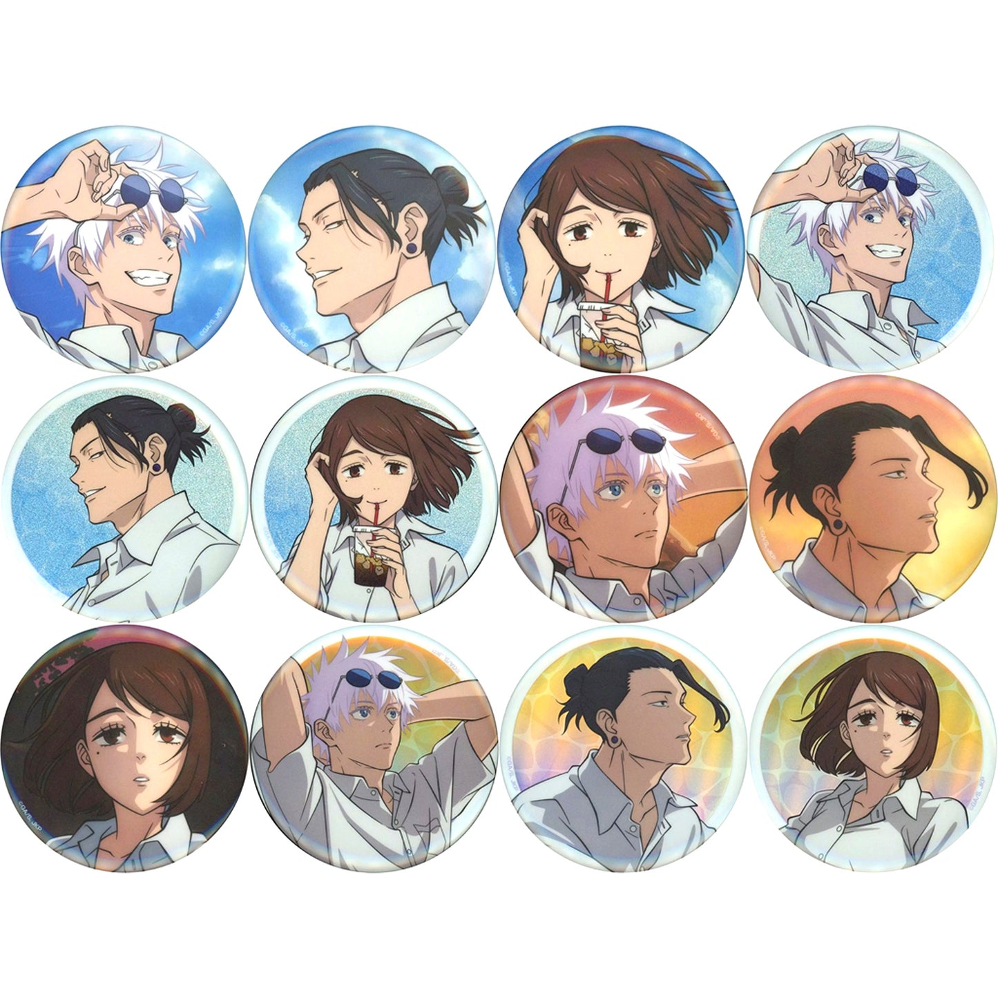 Set of 12 Jujutsu Kaisen Button SEGA Lucky Kuji Daytime Twilight Prize E [USED]