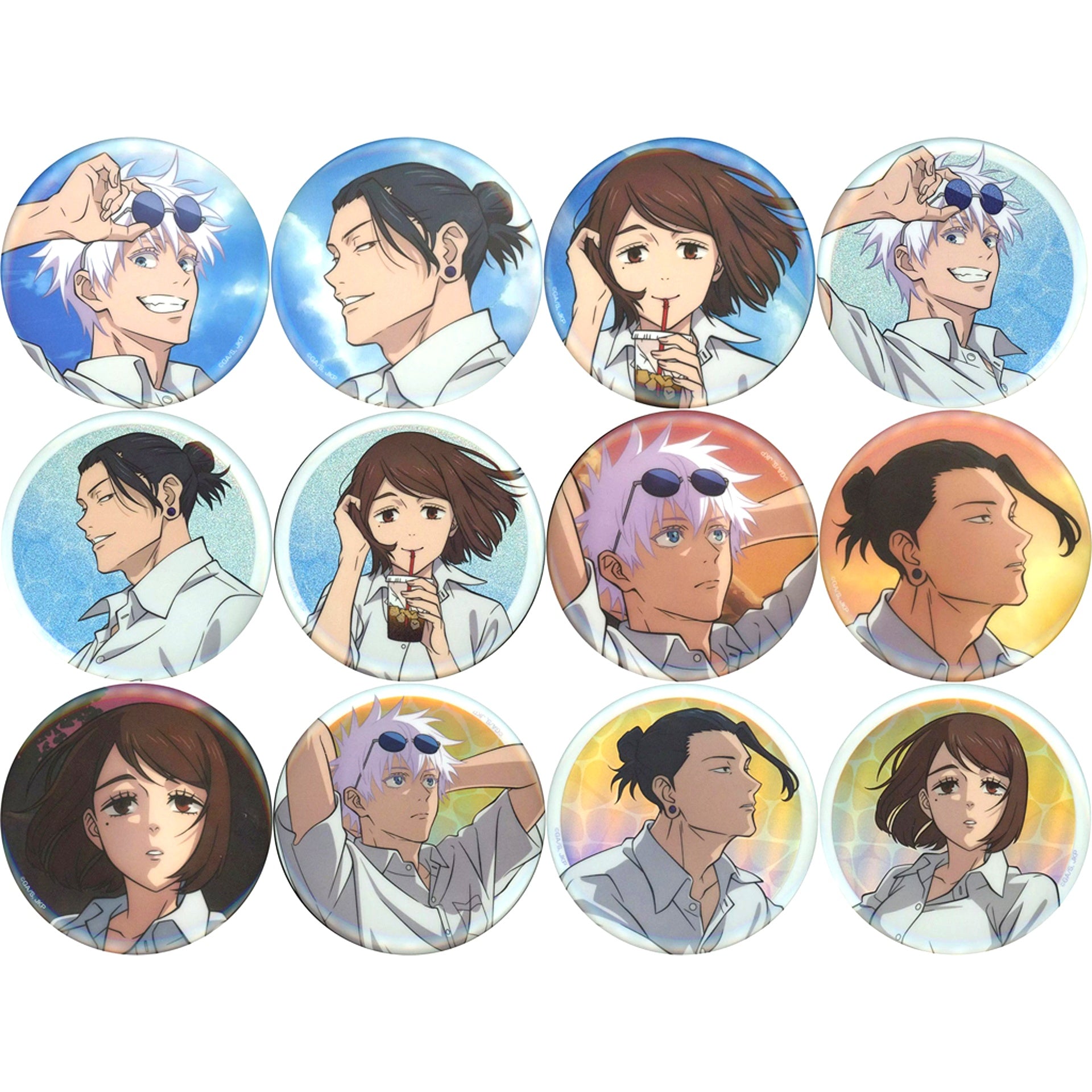 Set of 12 Jujutsu Kaisen Button SEGA Lucky Kuji Daytime Twilight Prize E [USED]