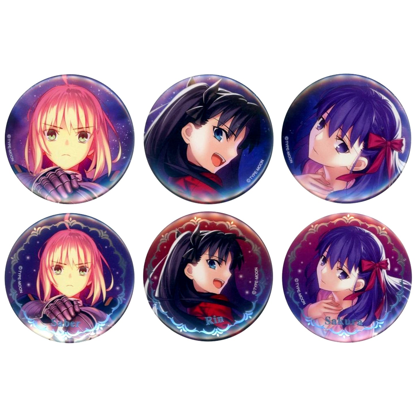 Set of 6 Fate/stay night REMASTERED Key Visual Random Button Finale 20th Anniversary Concert [USED]