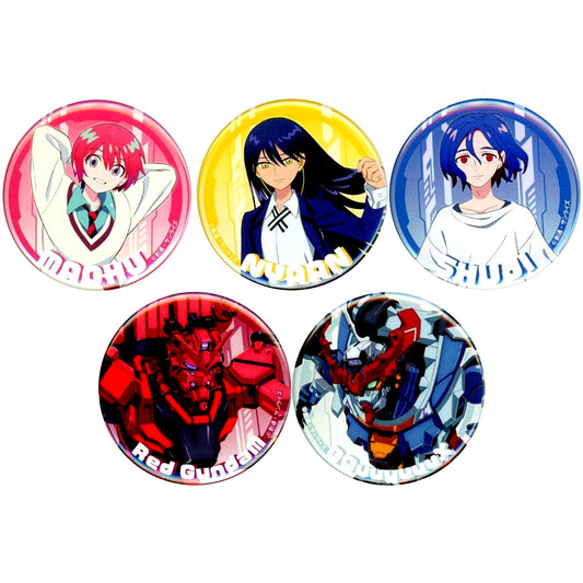 Set of 5 Mobile Suit Gundam GQuuuuuuX Tin Badge Seven Net Shopping Limited [USED]