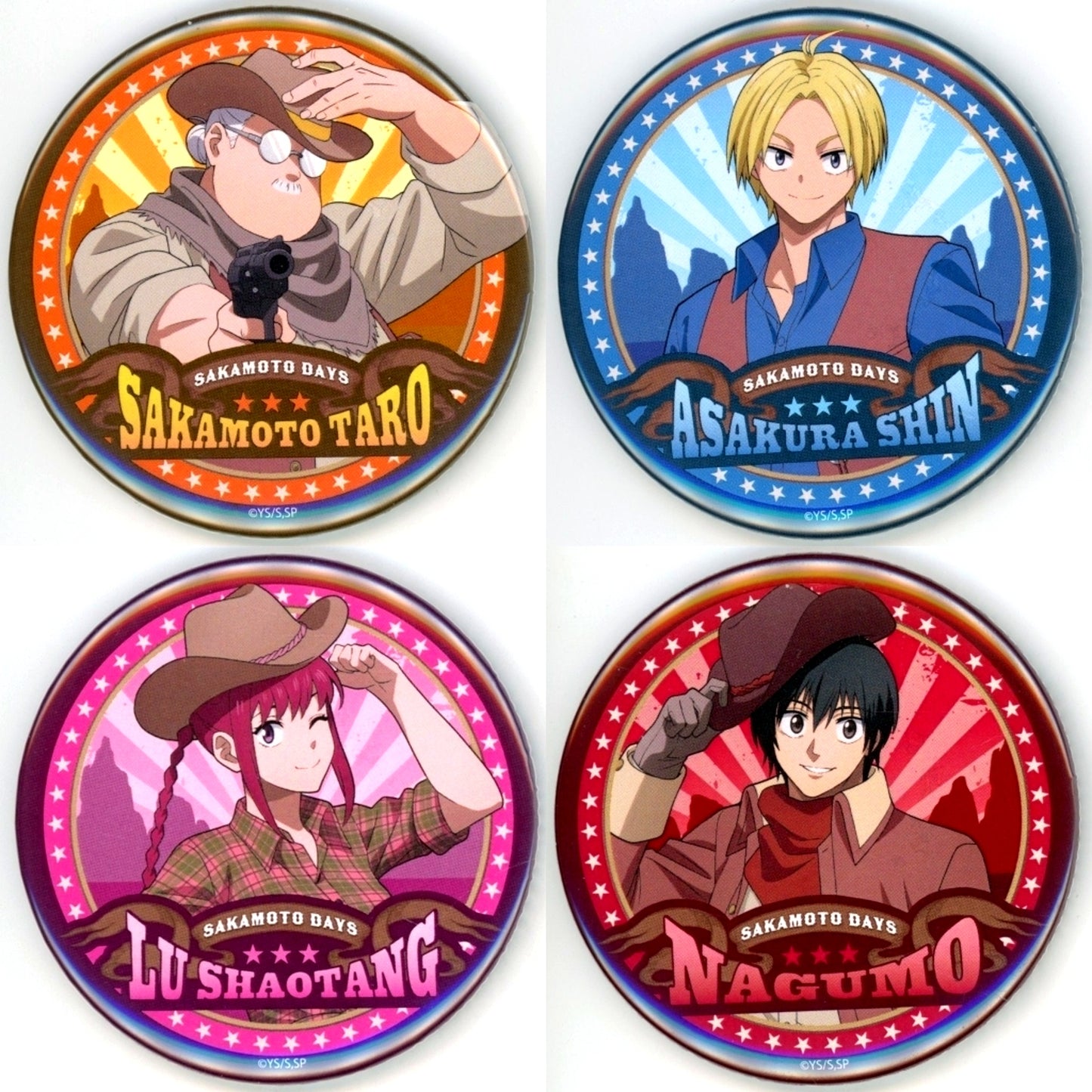 Set of 4 SAKAMOTO DAYS Button POP UP STORE in Marui [USED]