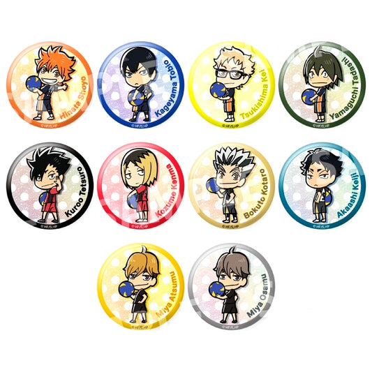 Set of 10 Haikyu!! Trading Glitter Button [USED]